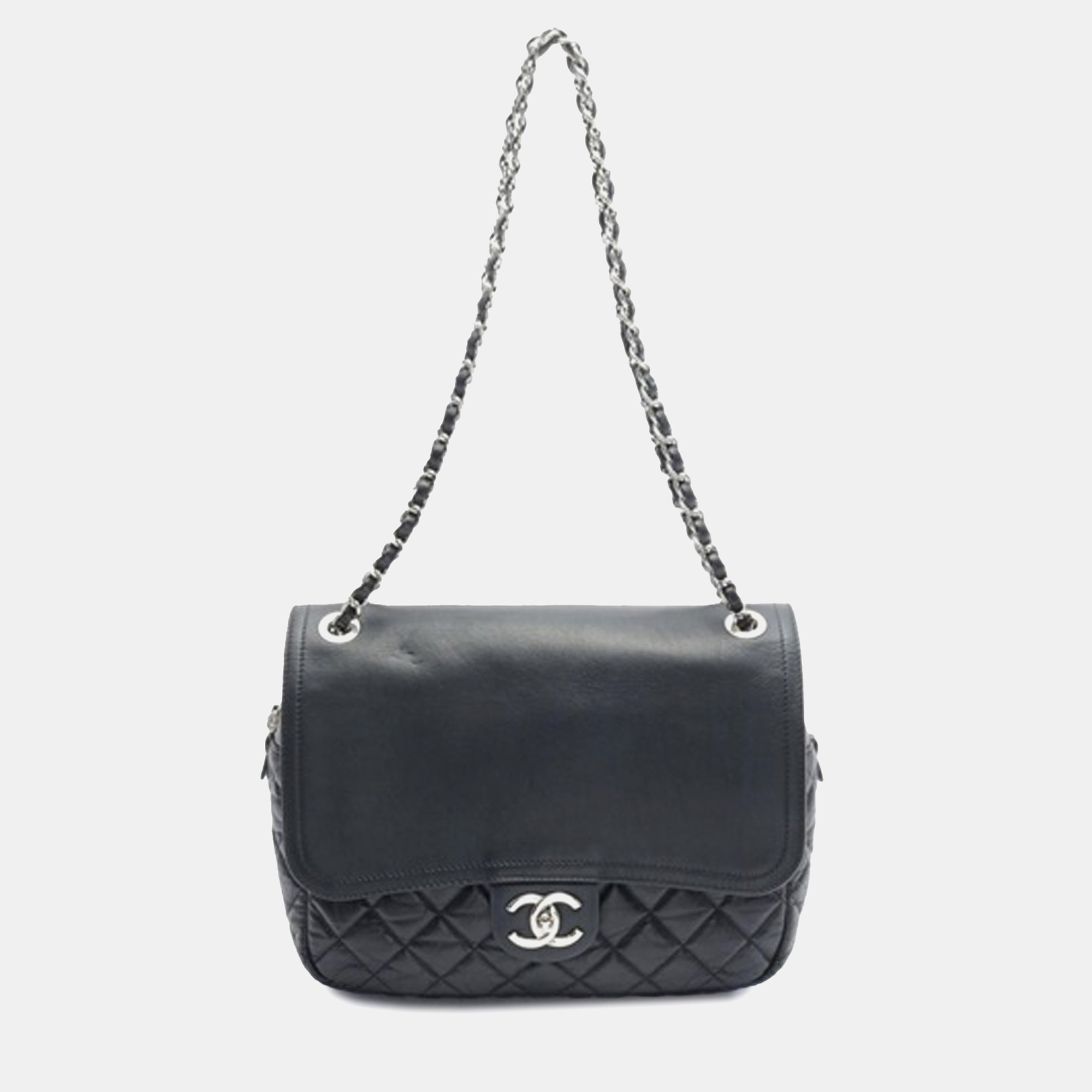 

Chanel CC Quilted Calfskin Easy Zip Flap, Black