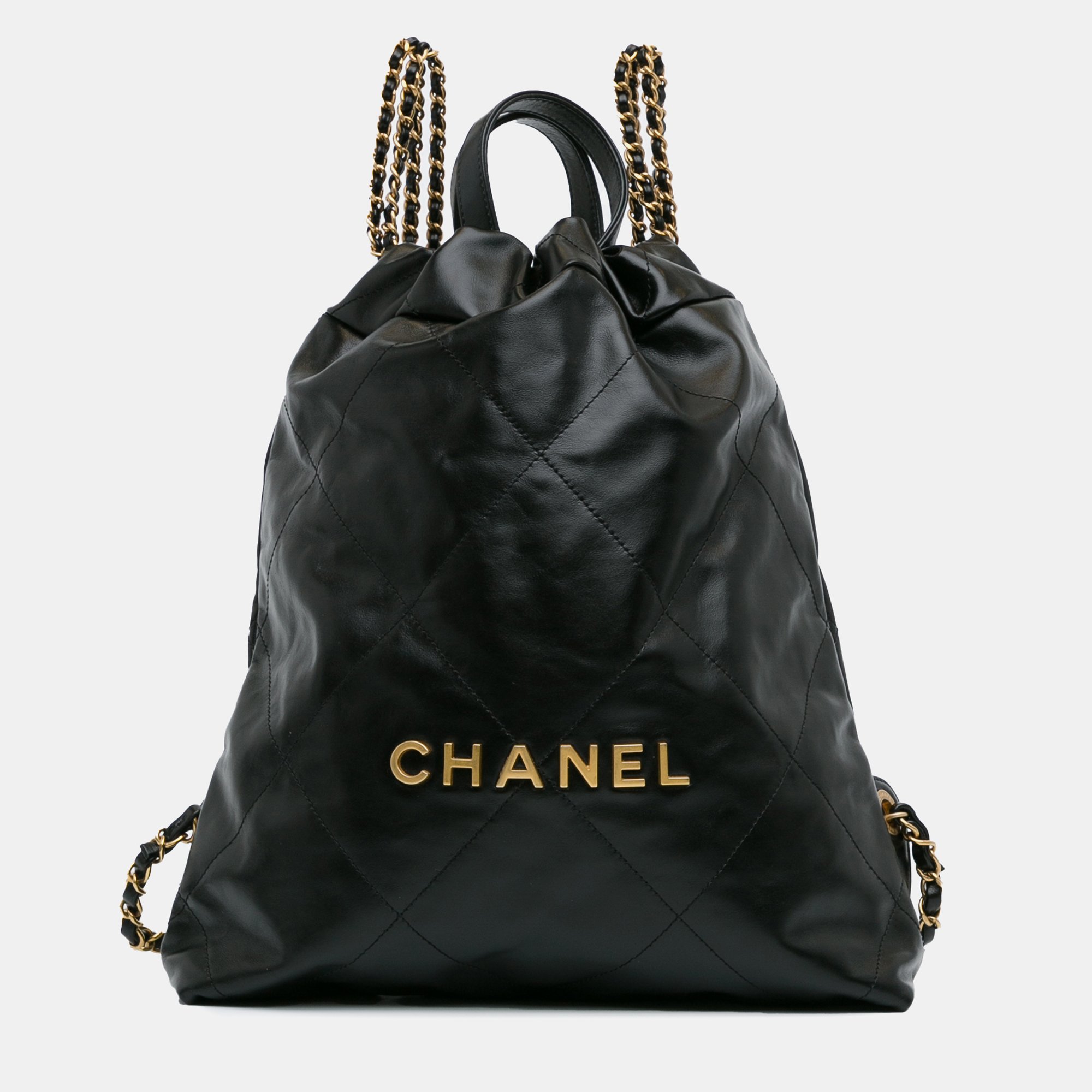 

Chanel Calfskin Quilted 22 Backpack, Black