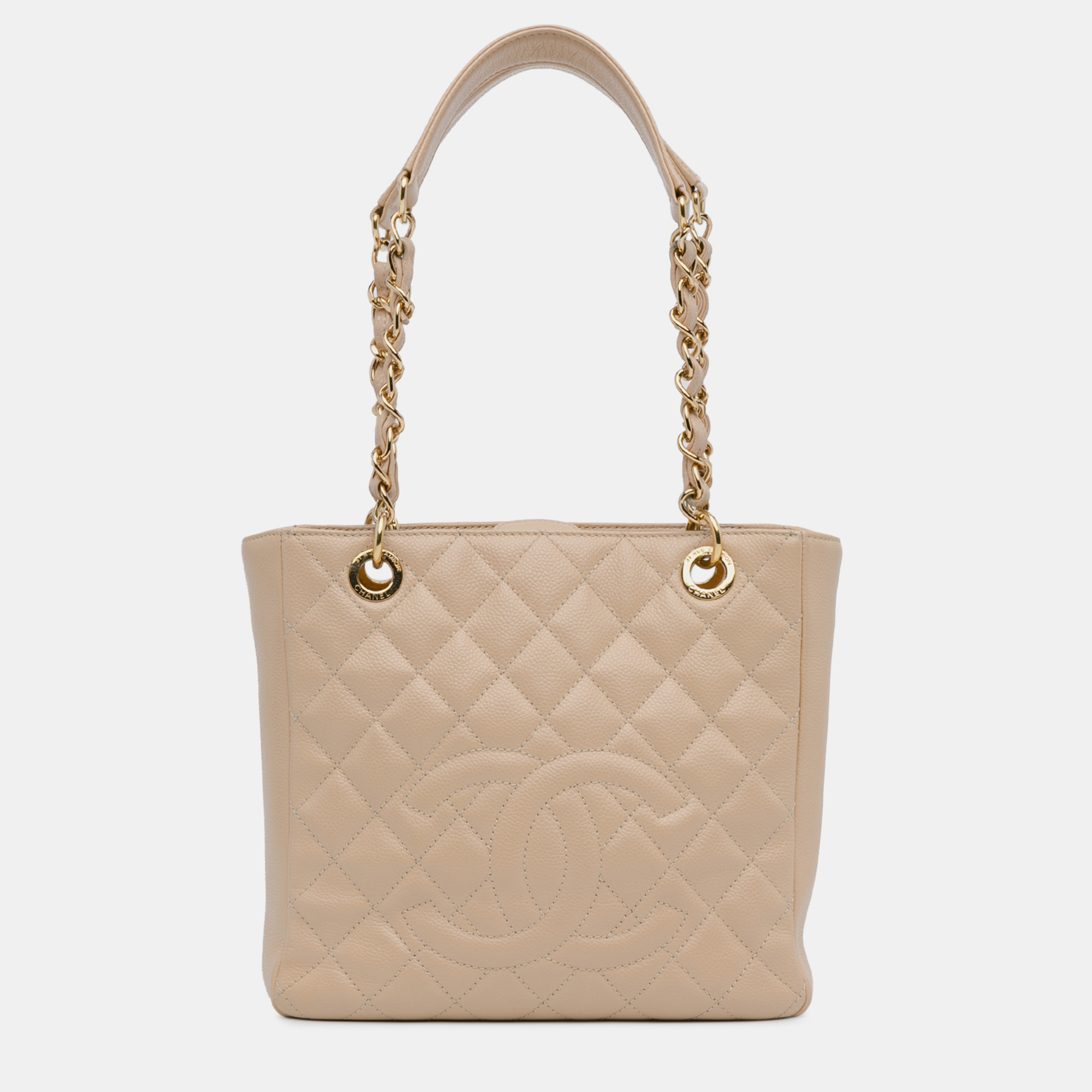

Chanel Caviar Petite Shopping Tote, Beige