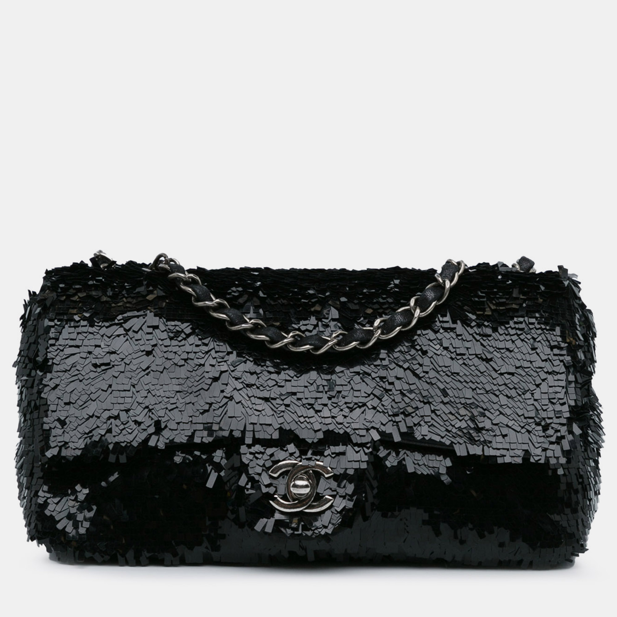 

Chanel Medium Sequins Single Flap, Black