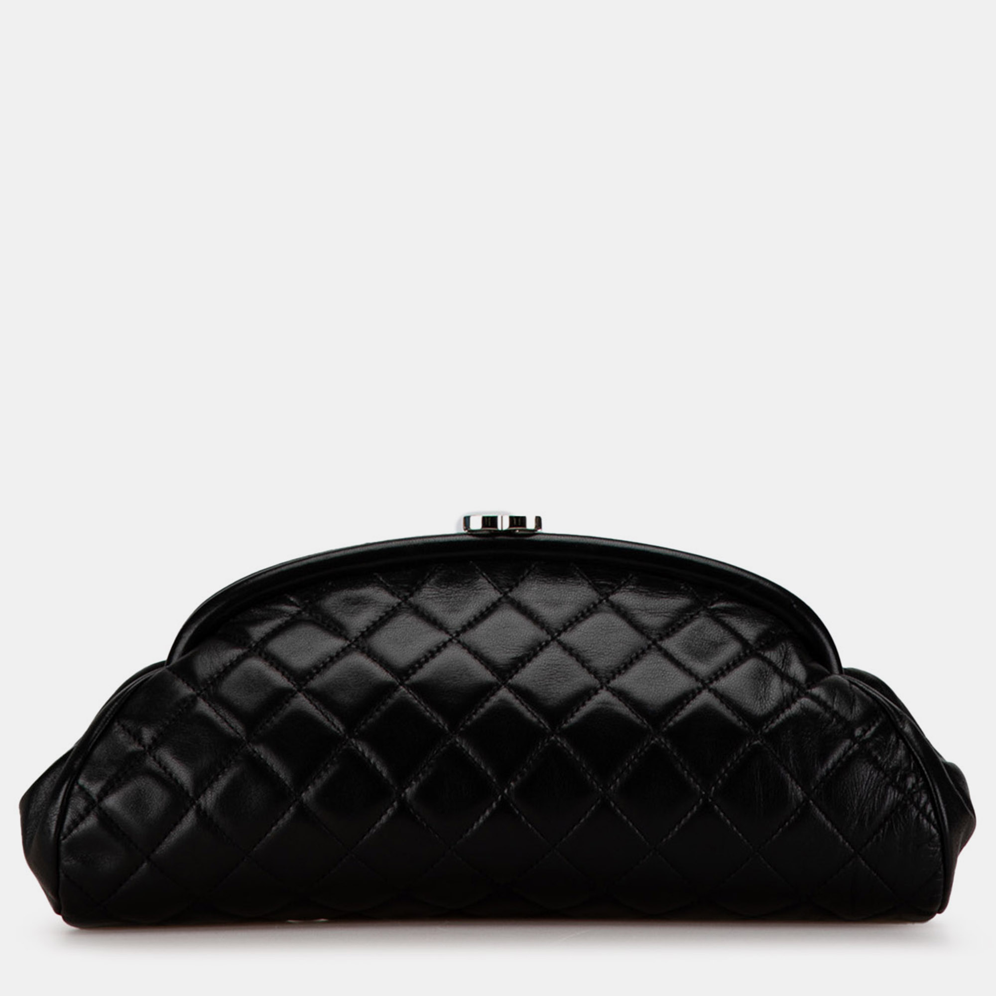 

Chanel Quilted Lambskin Frame Clutch, Black