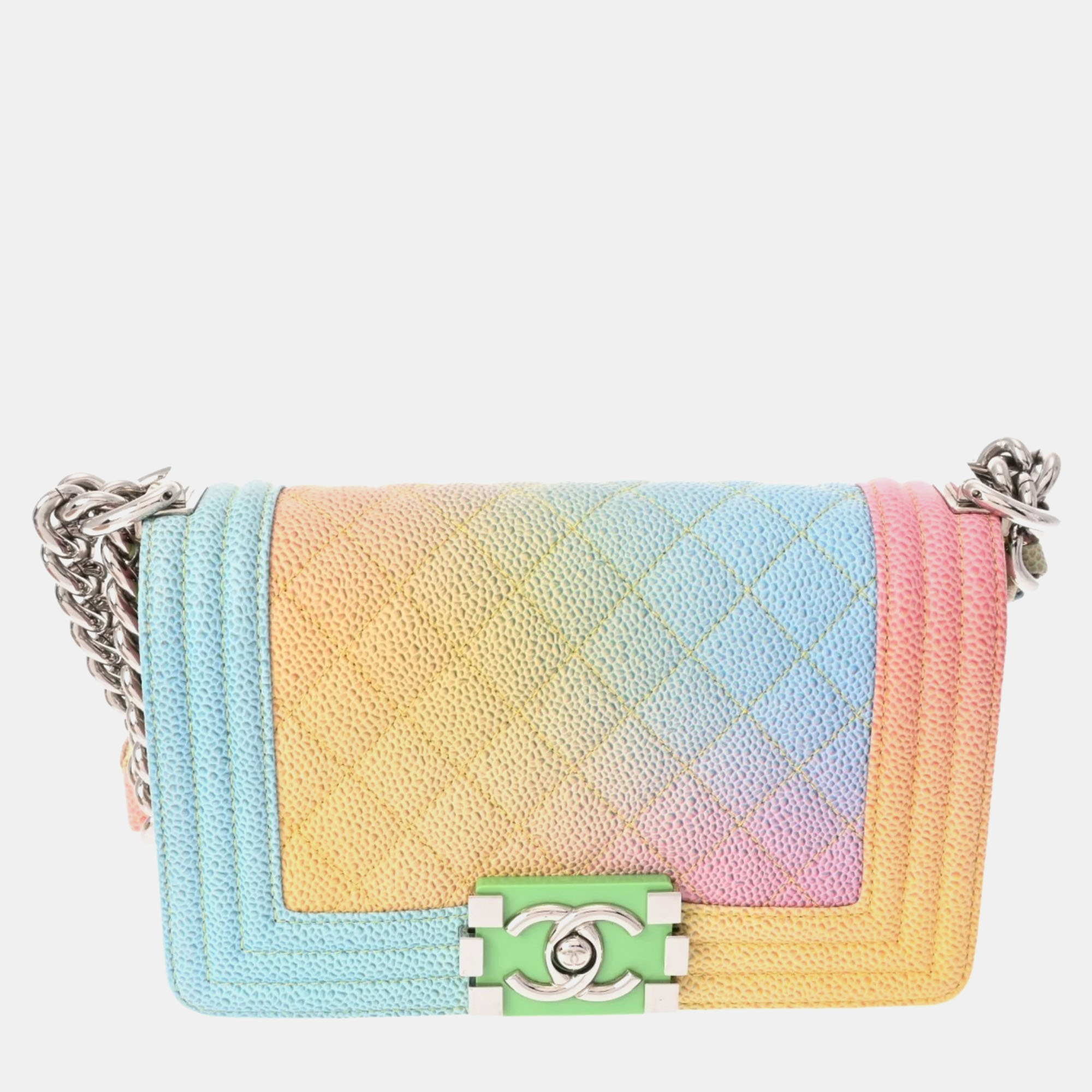 

Chanel Multicolor Caviar Quilted Small Cuba Rainbow Boy Flap Bag