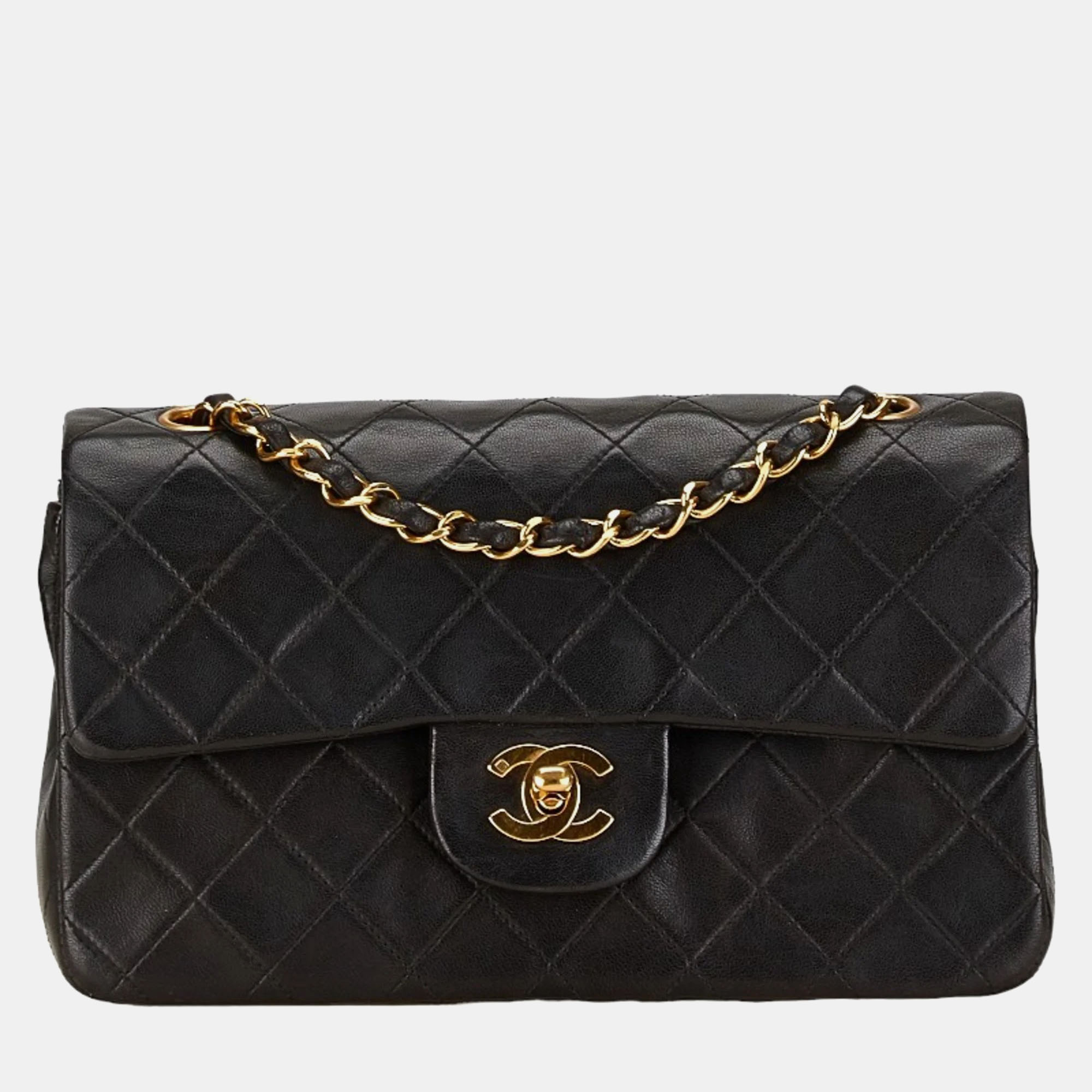 

Chanel Black Leather  Classic Double Flap Shoulder Bag