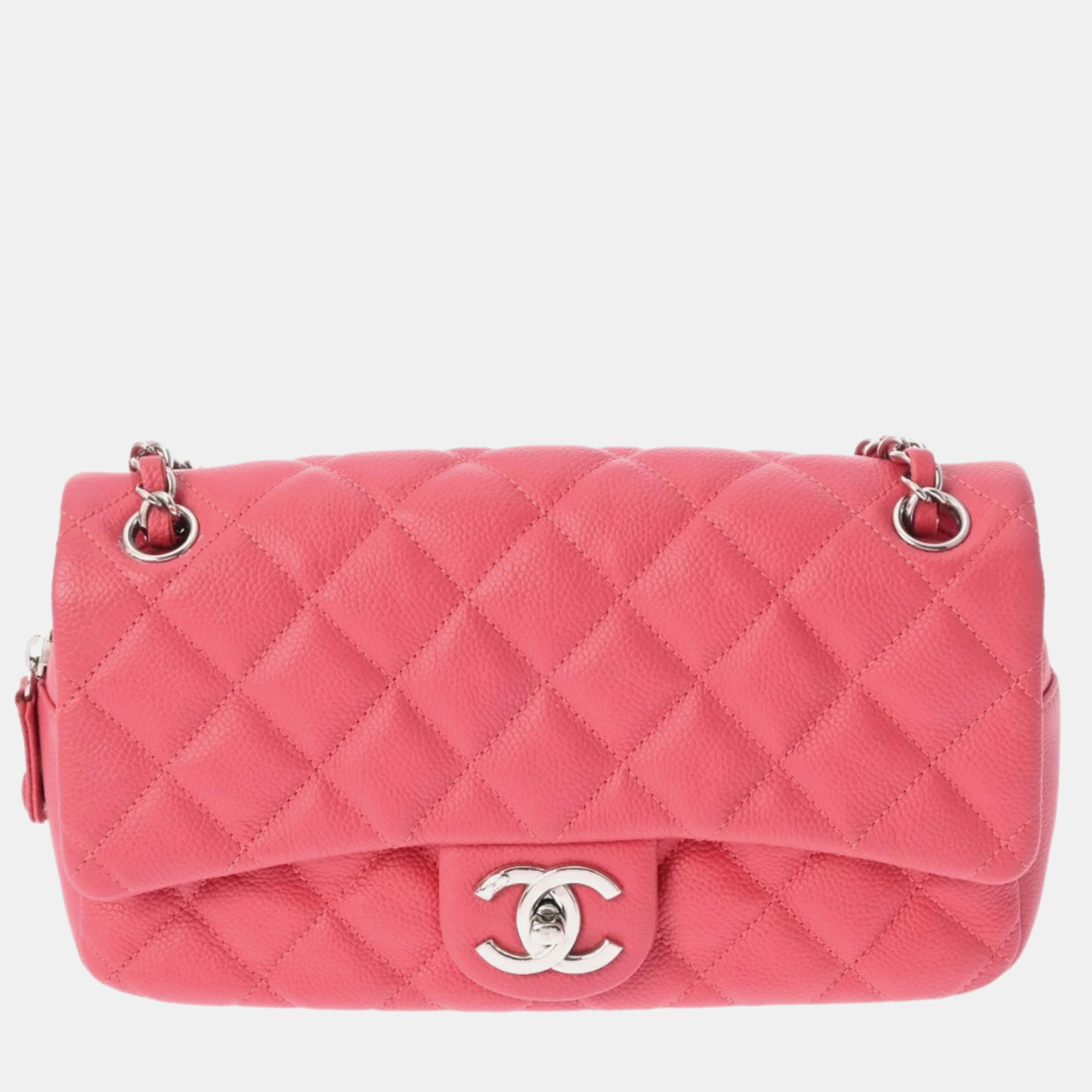 

Chanel Pink Medium Quilted Caviar Easy Flap Bag