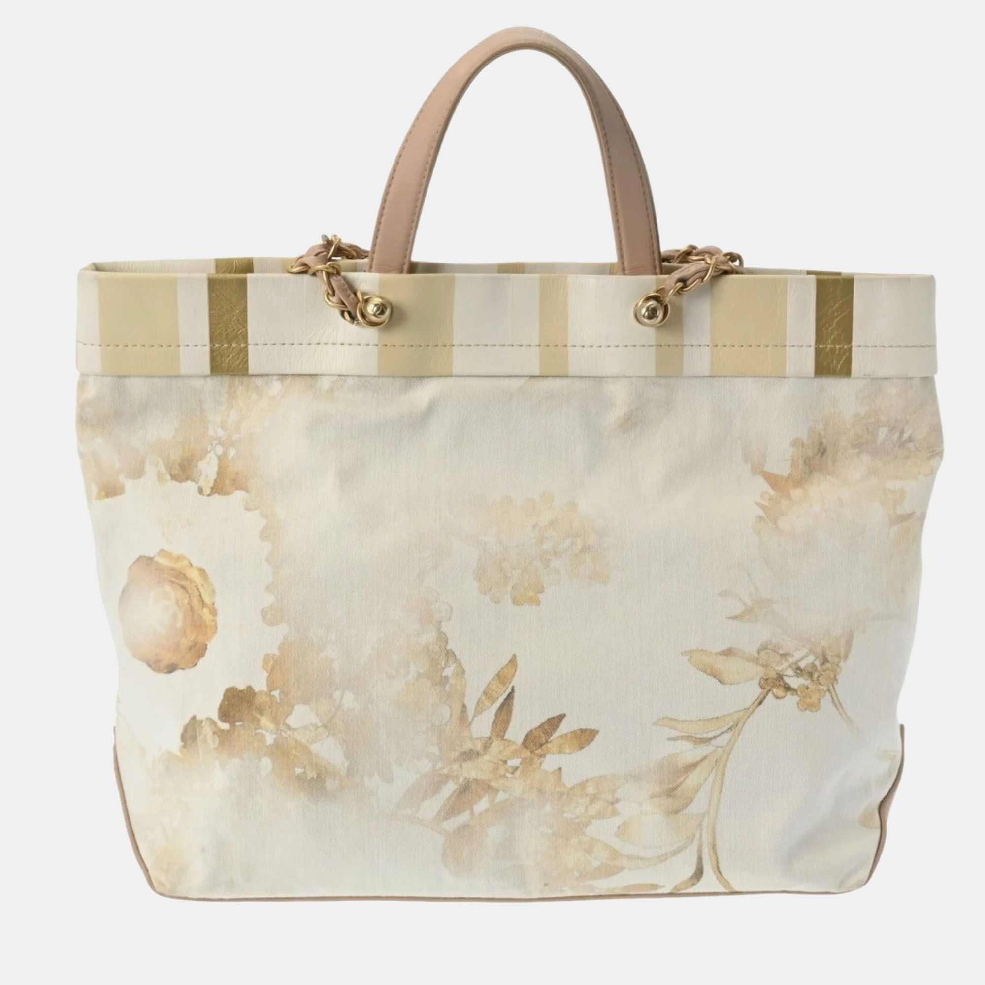 

Chanel Multicolor Canvas and Leather Floral Shopping Tote Bag