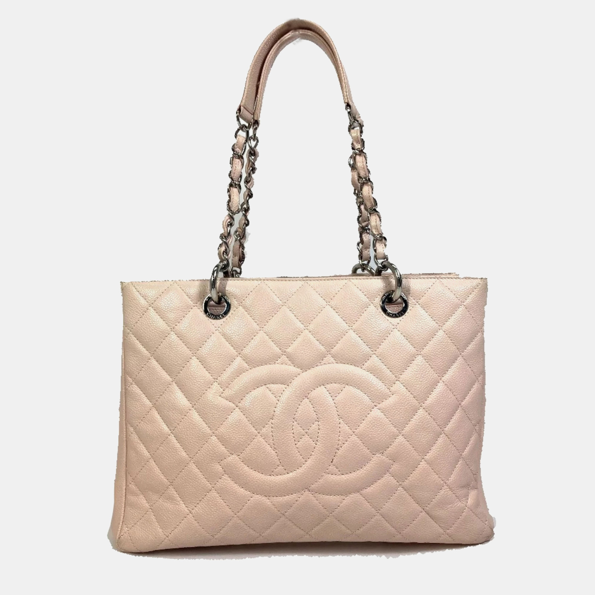 

Chanel Pink Caviar Leather Quilted GST Tote Bag