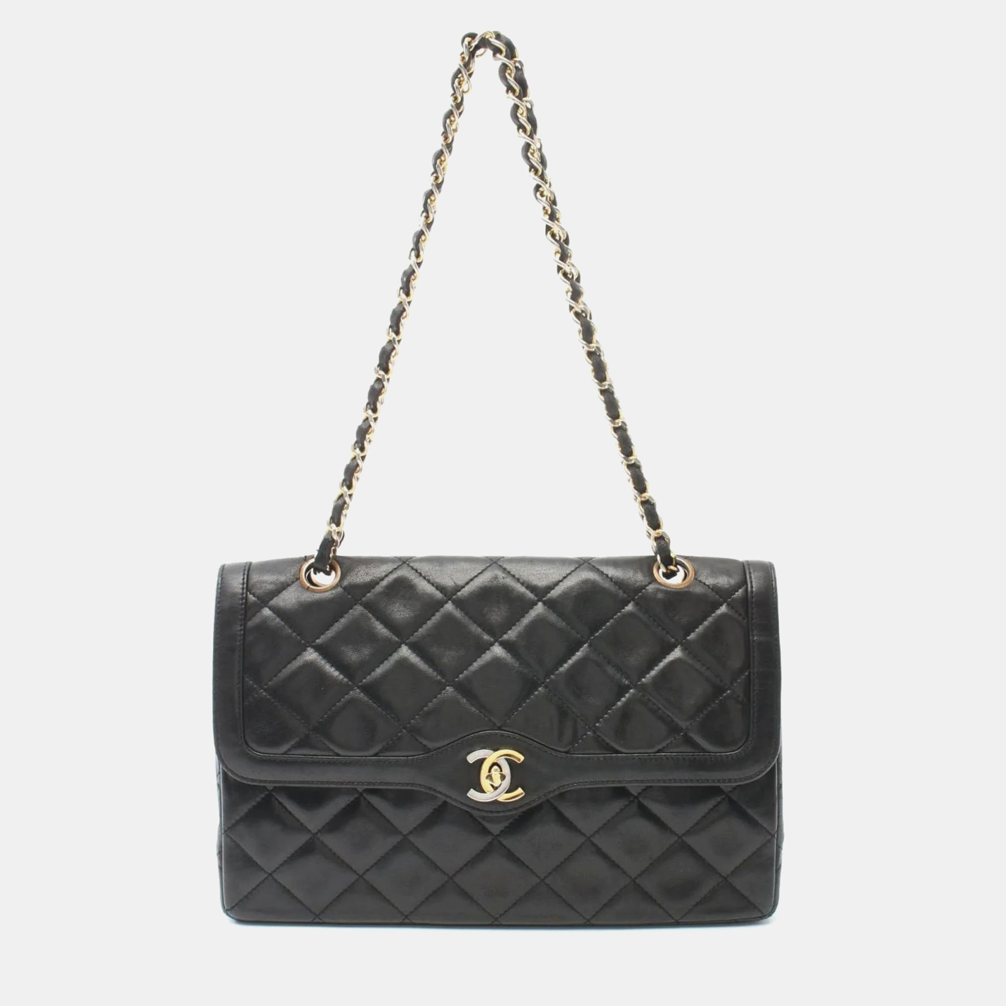 

Chanel Black Leather Vintage Paris Double Flap Bag