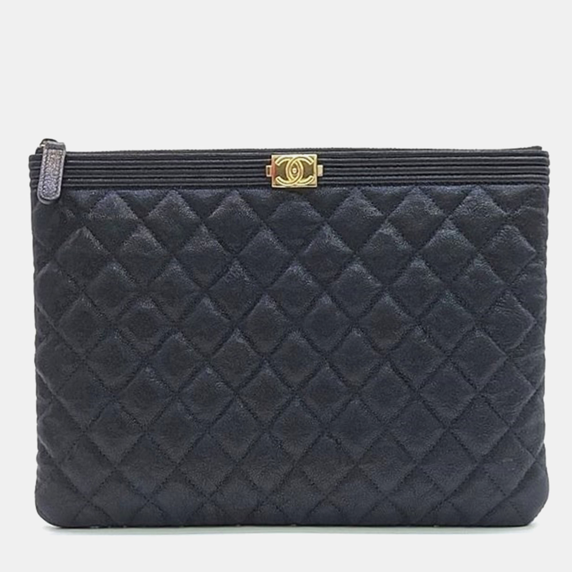 

Chanel Caviar Boy Clutch, Black