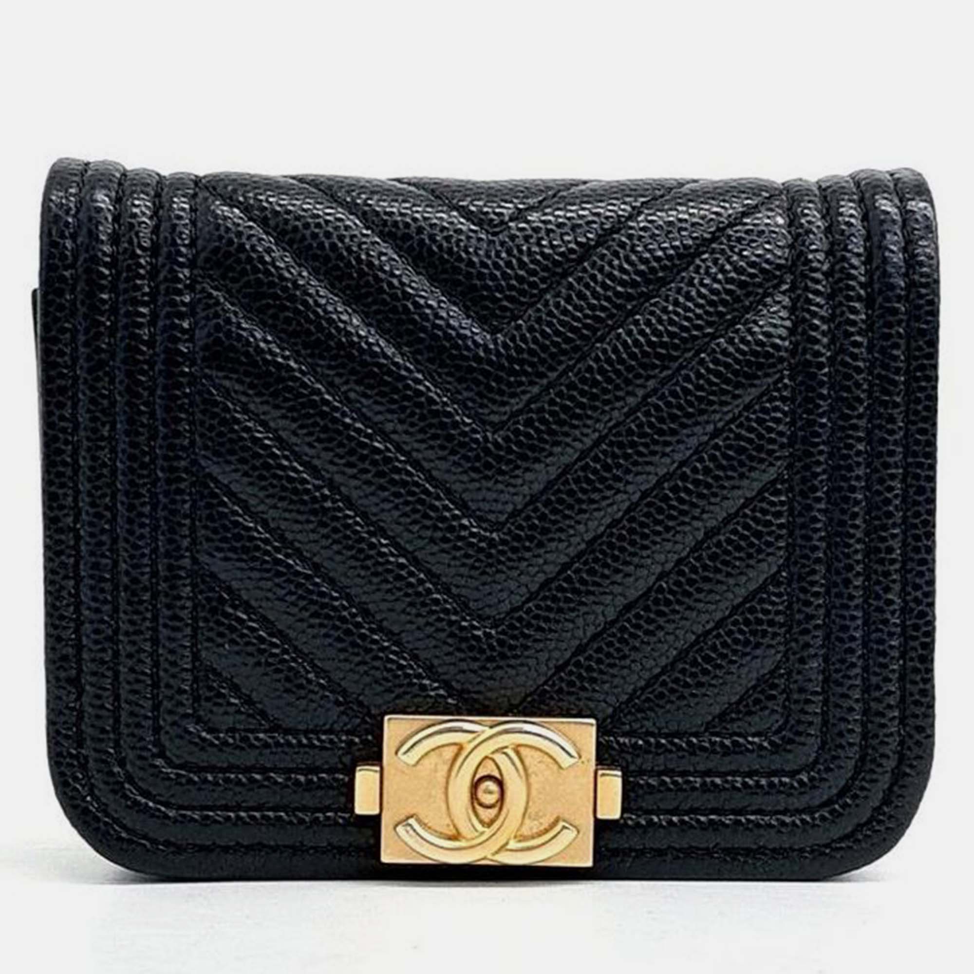 

Chanel Caviar Boy Chevron Mini Belt Bag, Black