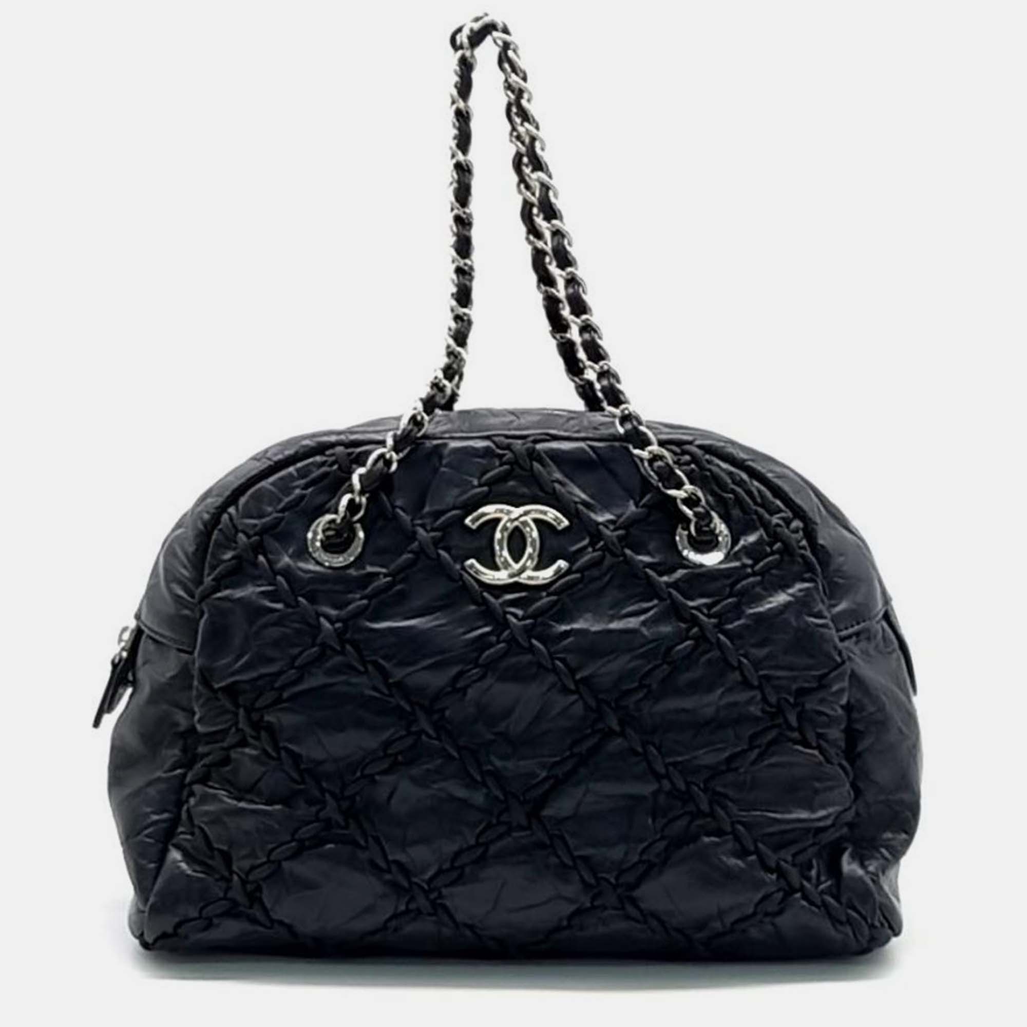 

Chanel Wild Stitch Chain Shoulder Bag, Black