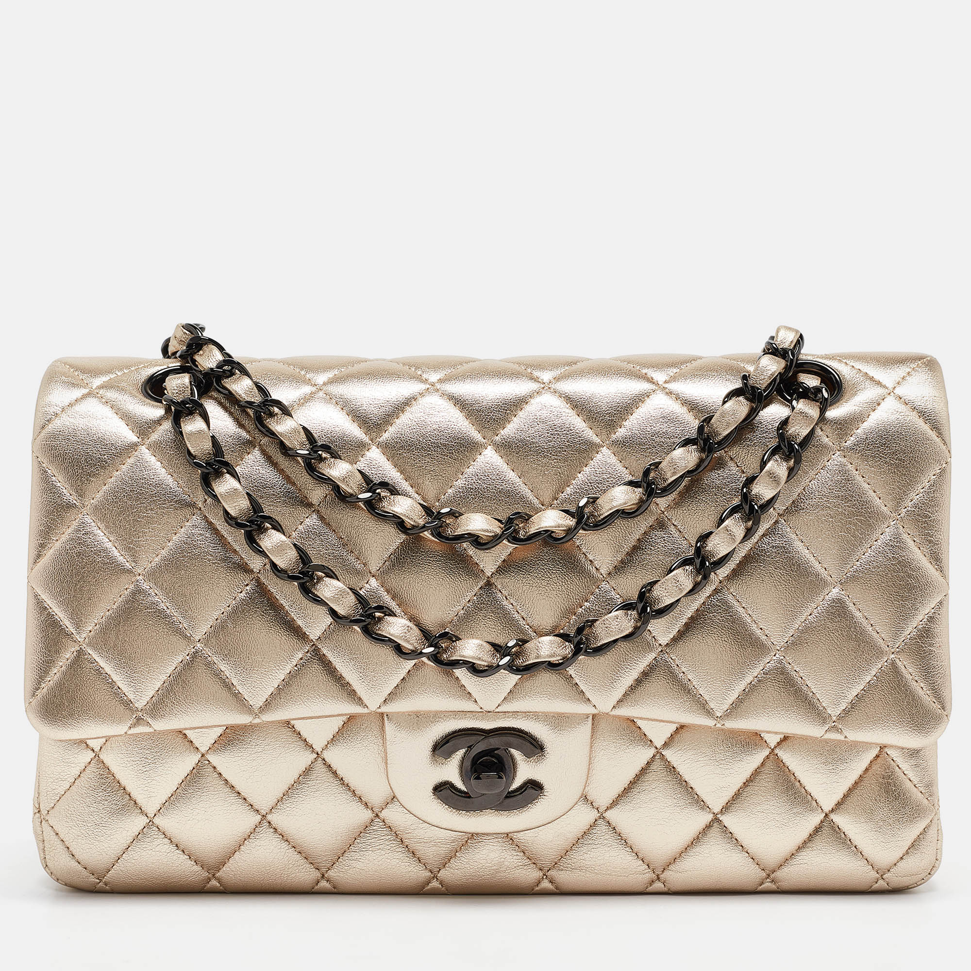 

Chanel Gold Quilted Leather Medium Classic Double Flap Bag