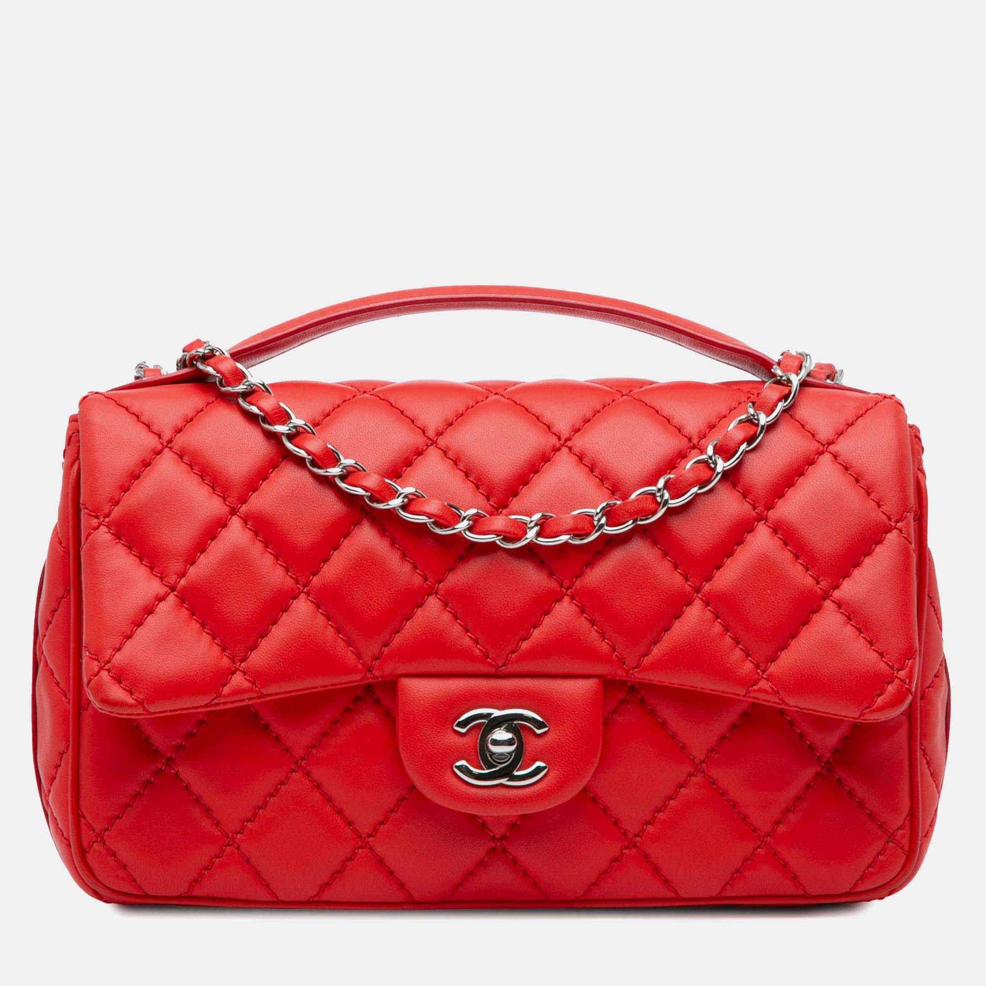 

Chanel Medium Easy Carry Flap Satchel, Red