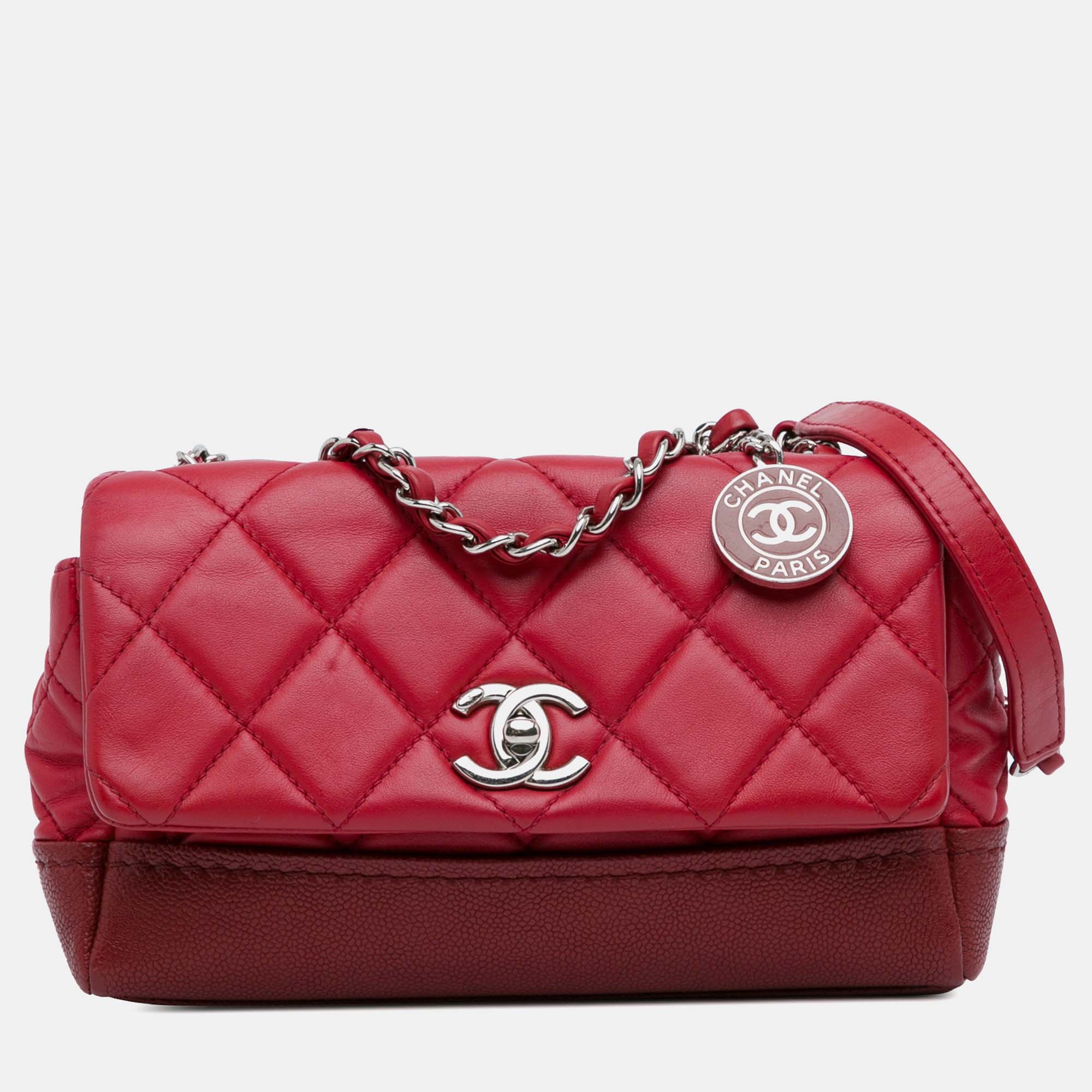 

Chanel Red Quilted Leather Small Bi Coco Flap Bag