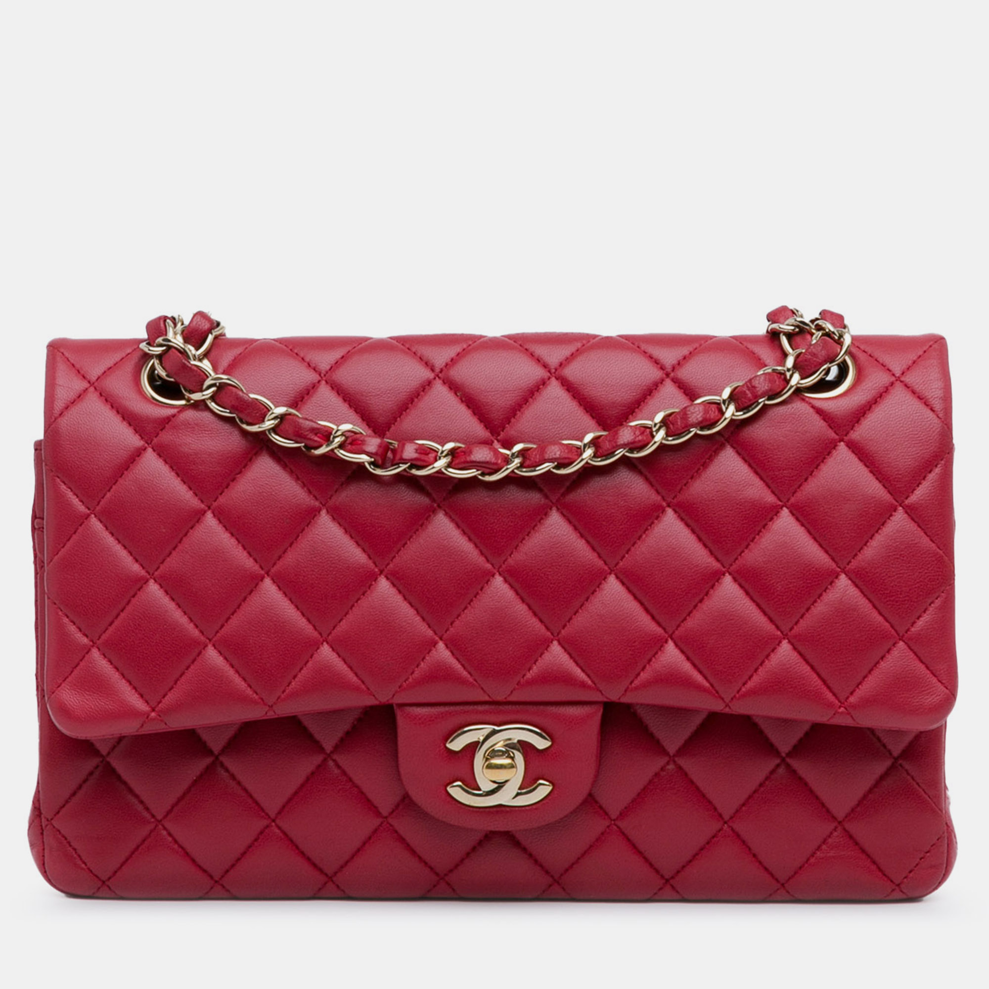 

Chanel Red Lambskin Leather Medium Classic Double Flap Bag