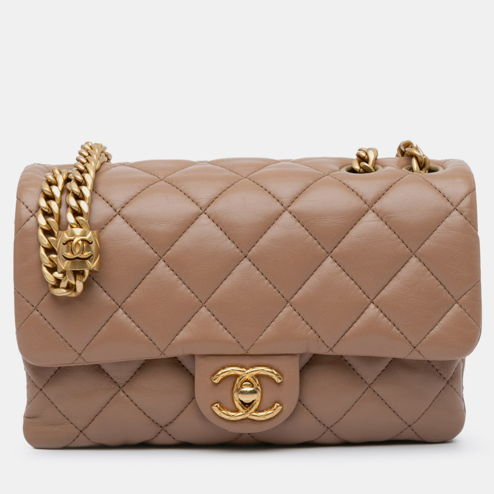 

Chanel Small Lambskin Pillow Crush Flap, Brown