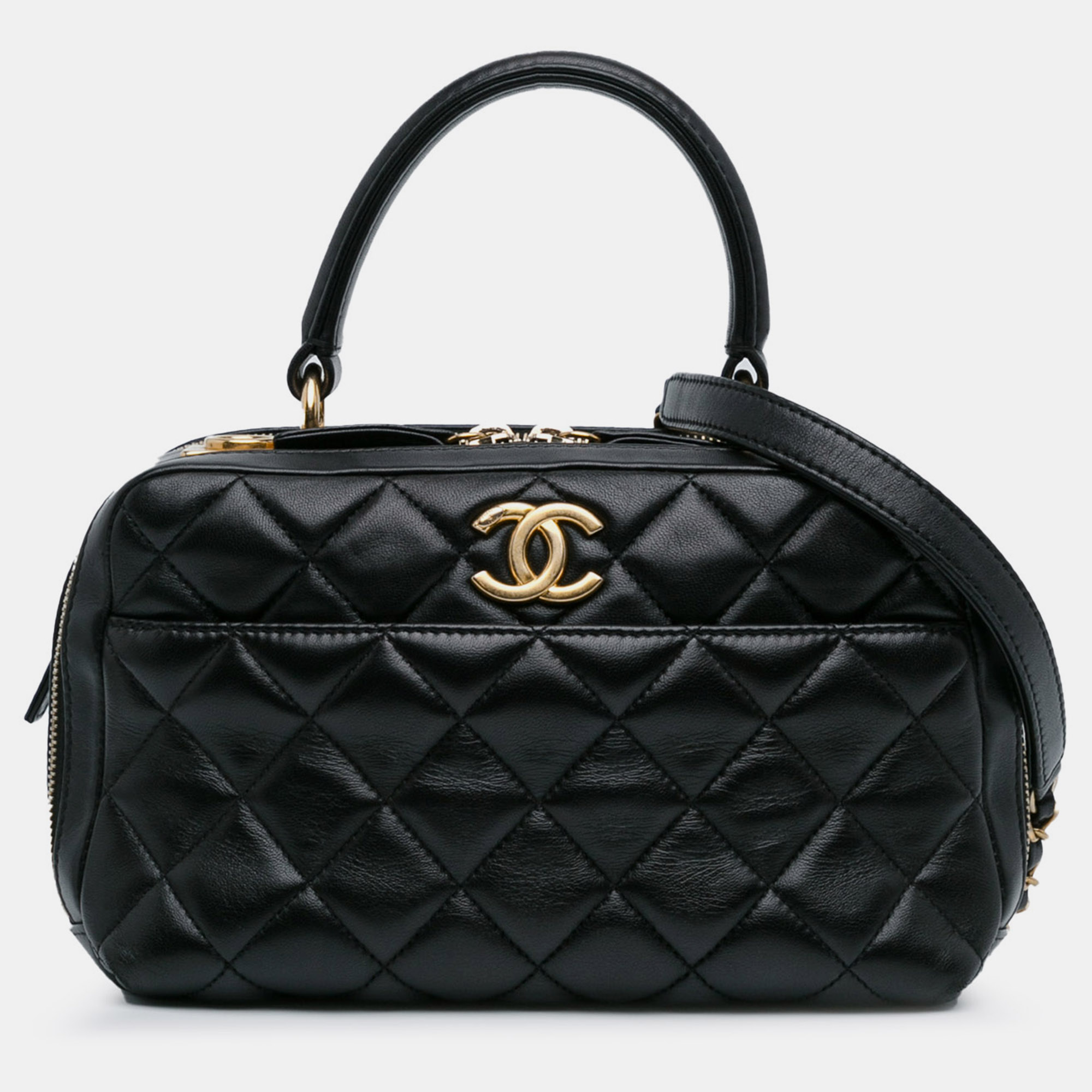 

Chanel Medium Lambskin Trendy CC Bowling Bag, Black