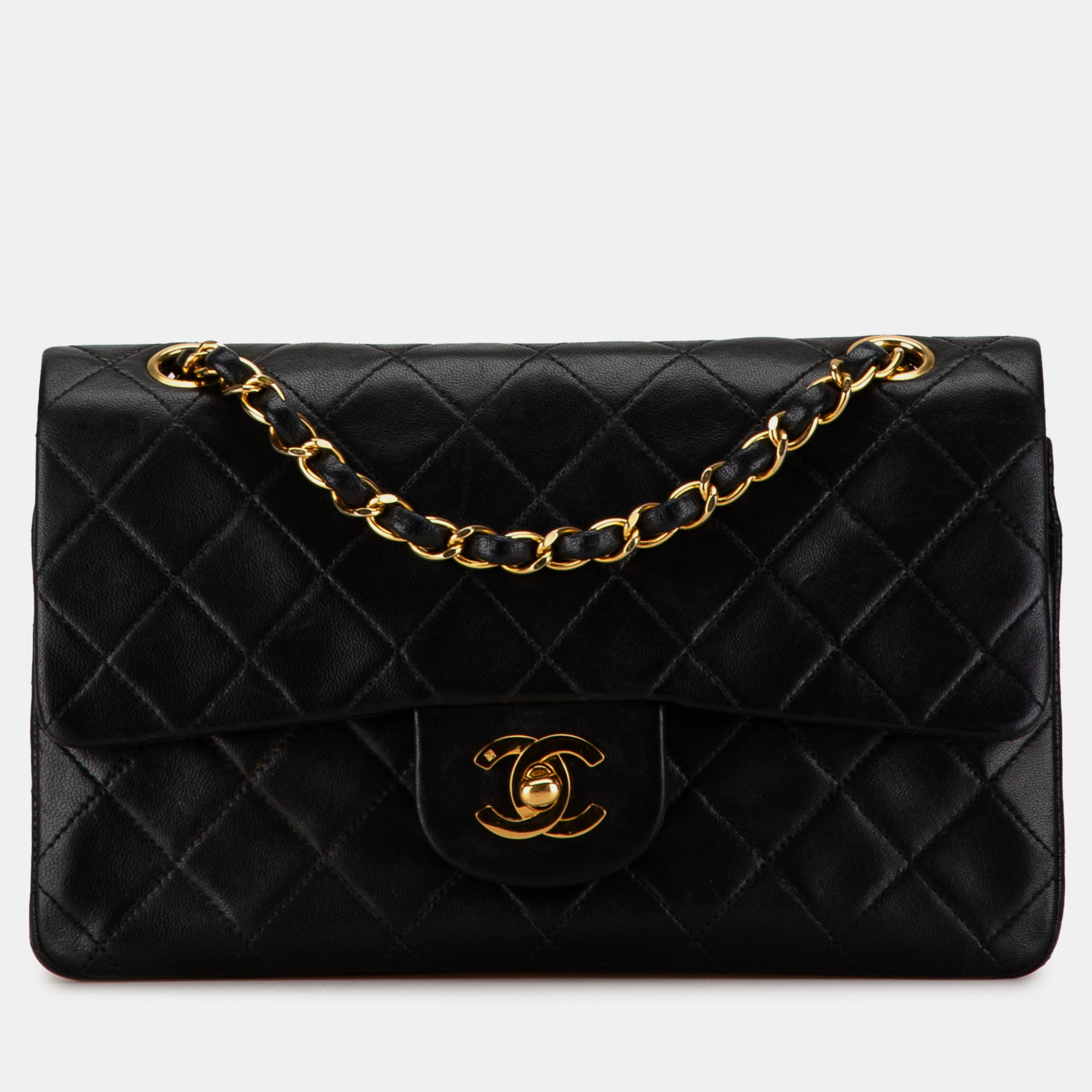 

Chanel Small Classic Lambskin Double Flap Bag, Black