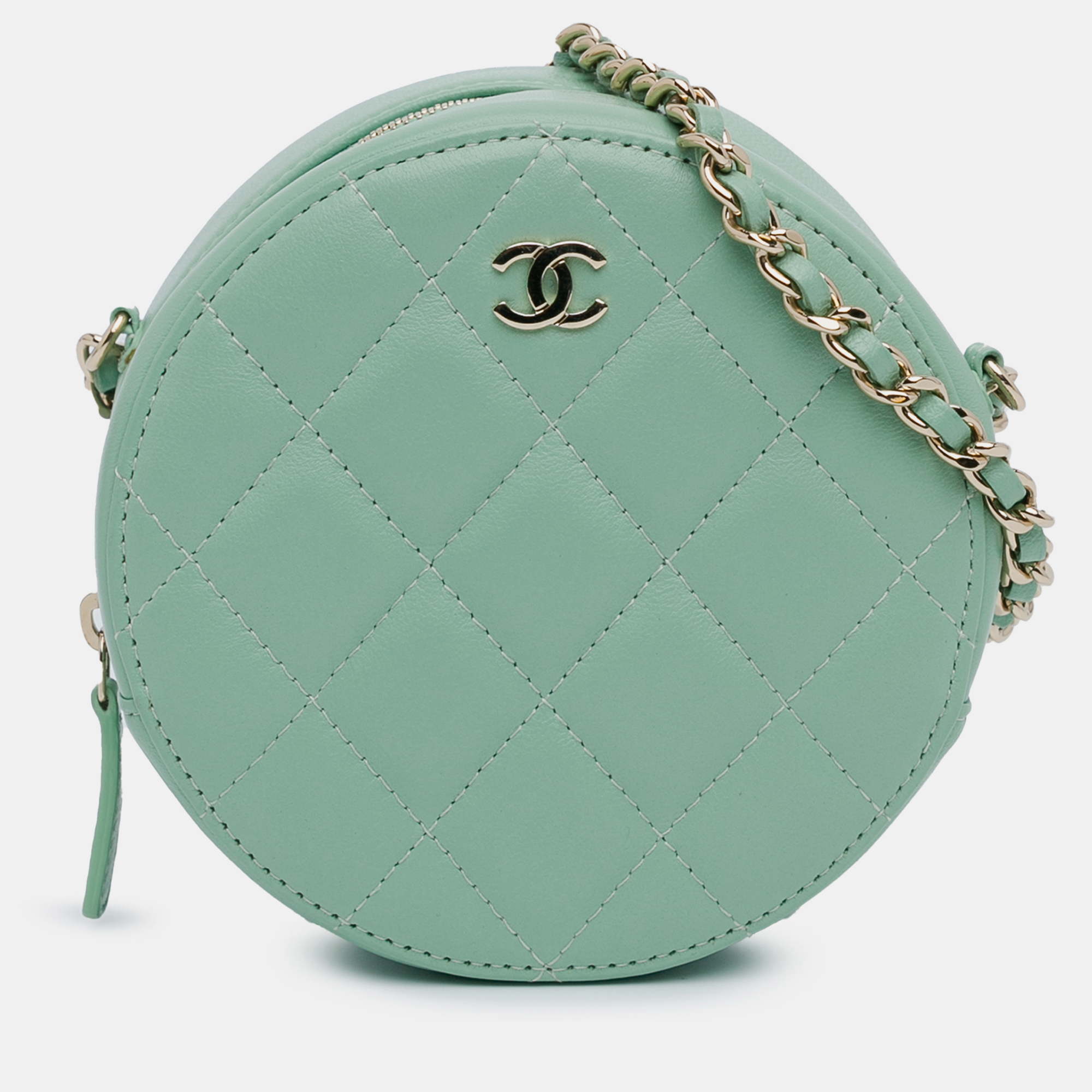 

Chanel Quilted Lambskin Round Crossbody Bag, Green