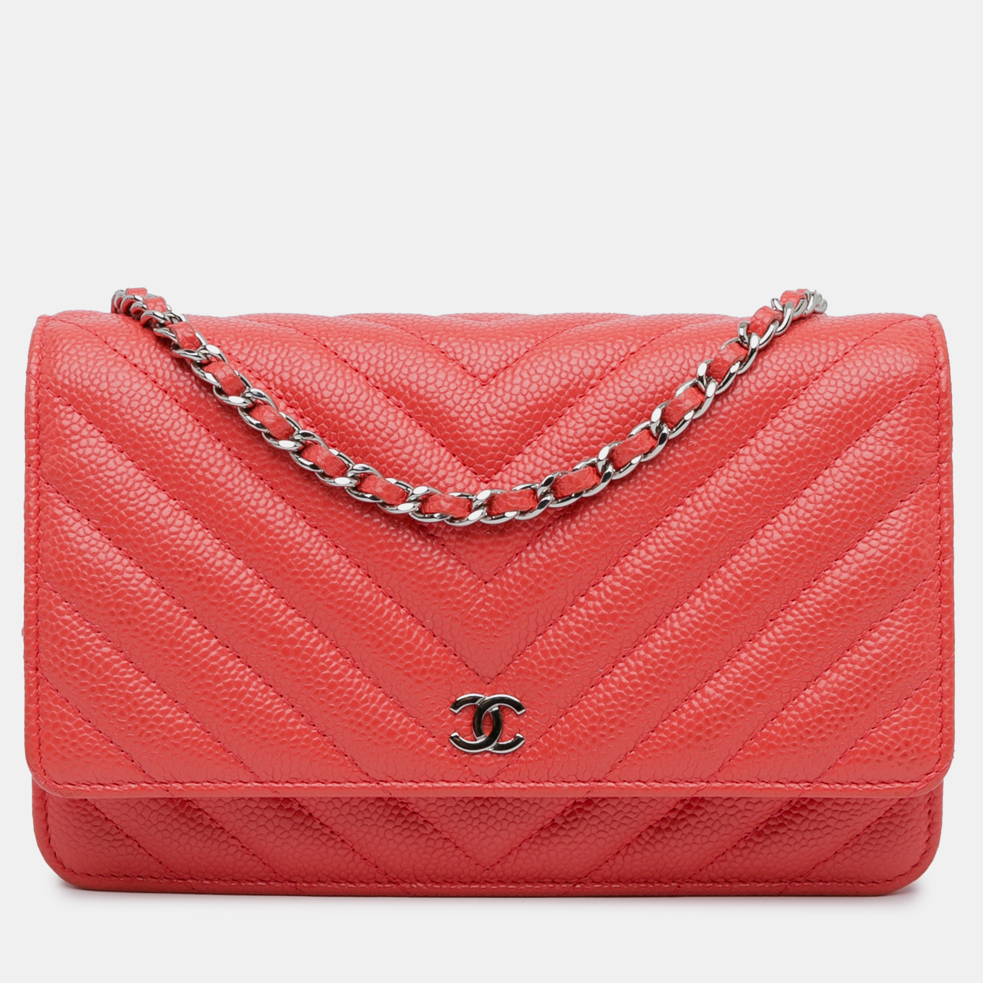 

Chanel CC Chevron Caviar Wallet On Chain, Red