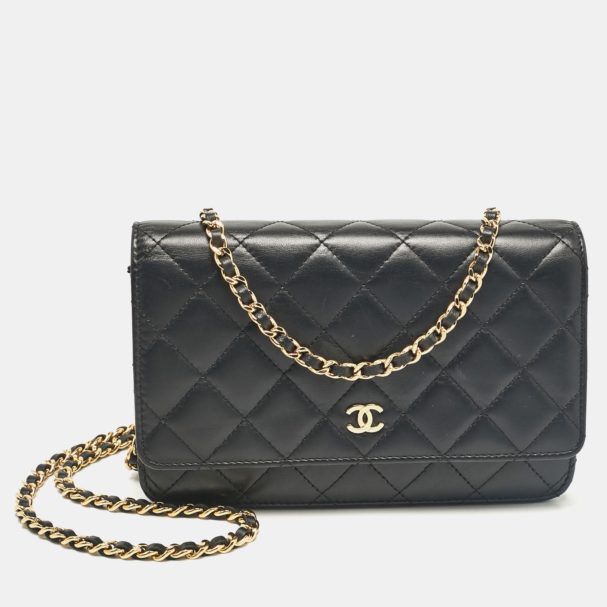 

Chanel Black Quilted Leather Classic Wallet On Chain