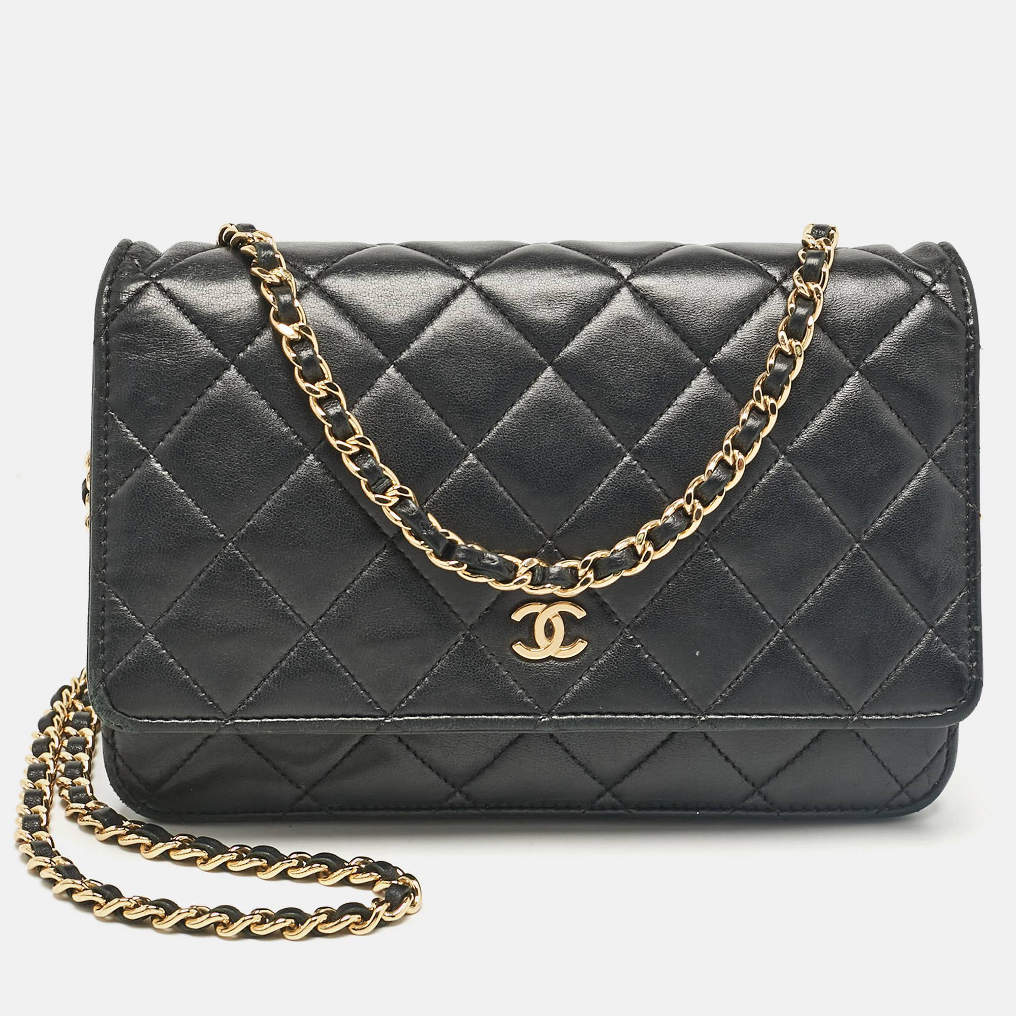 

Chanel Black Quilted Leather Classic Wallet On Chain