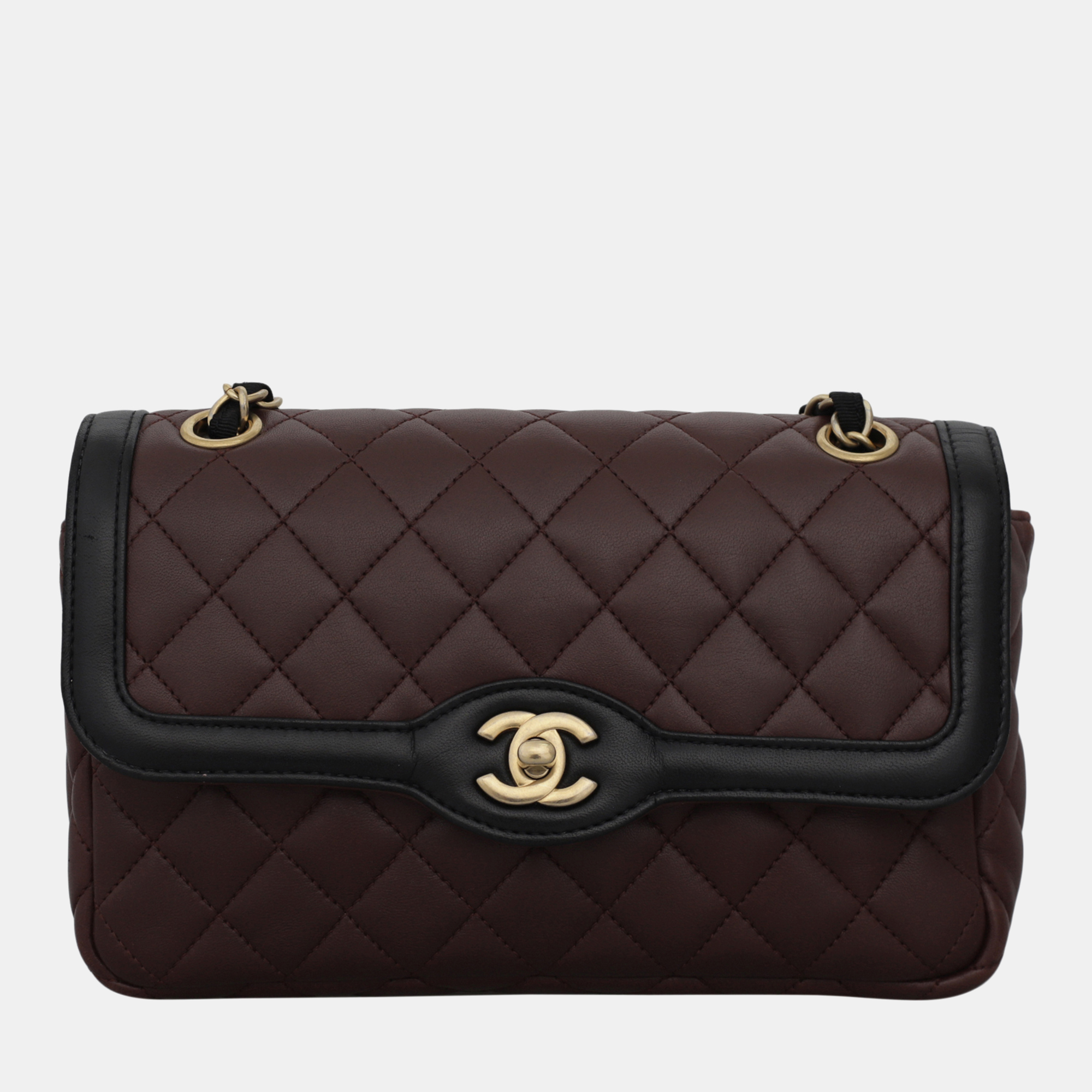 

Chanel Two-Tone Leather Day Flap Bag, Black