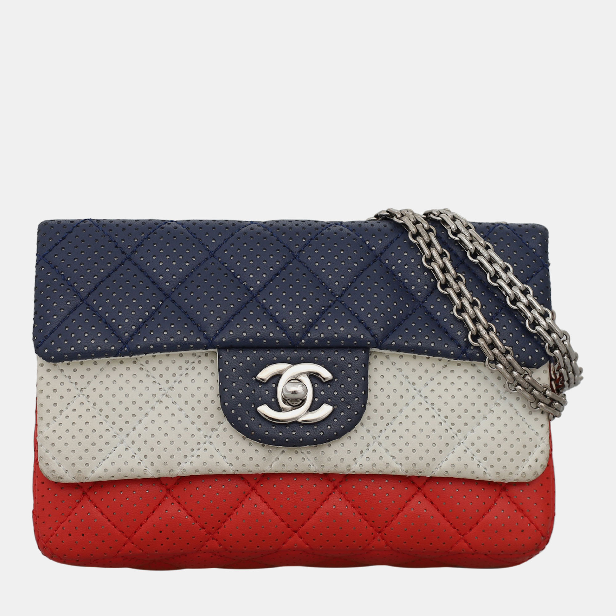 

Chanel Multicolor Perforated Leather Flap Bag