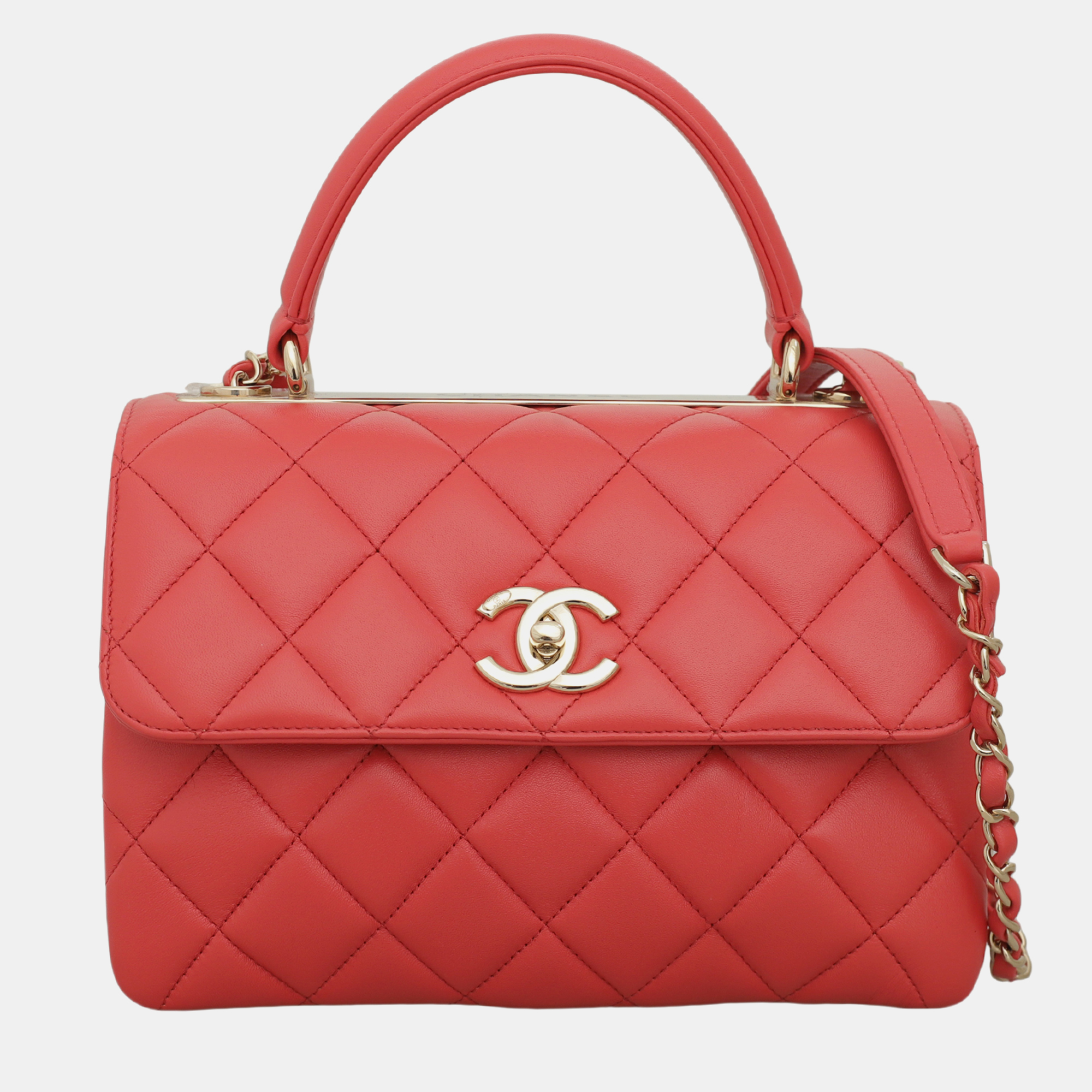 

Chanel Coral Pink Lambskin Leather  Trendy CC Shoulder Bag