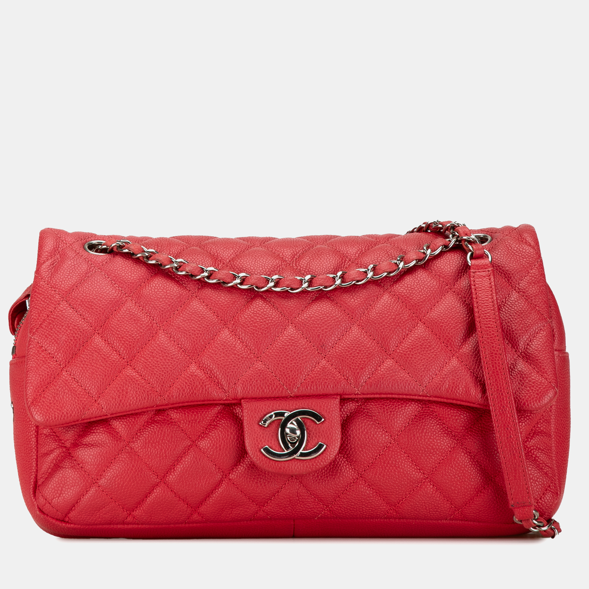 

Chanel Jumbo Caviar Easy Flap Bag, Red