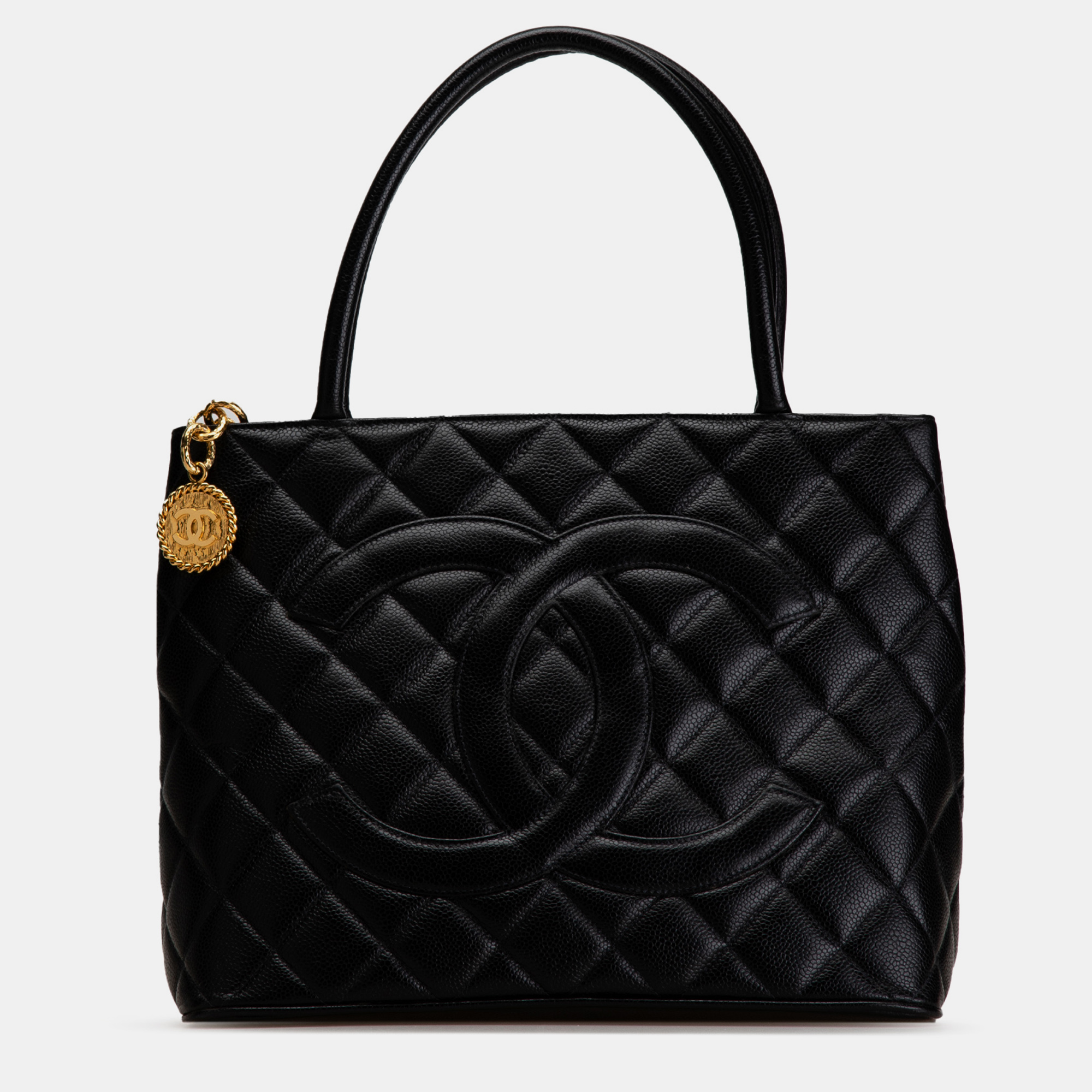 

Chanel Caviar Medallion Tote Bag, Black