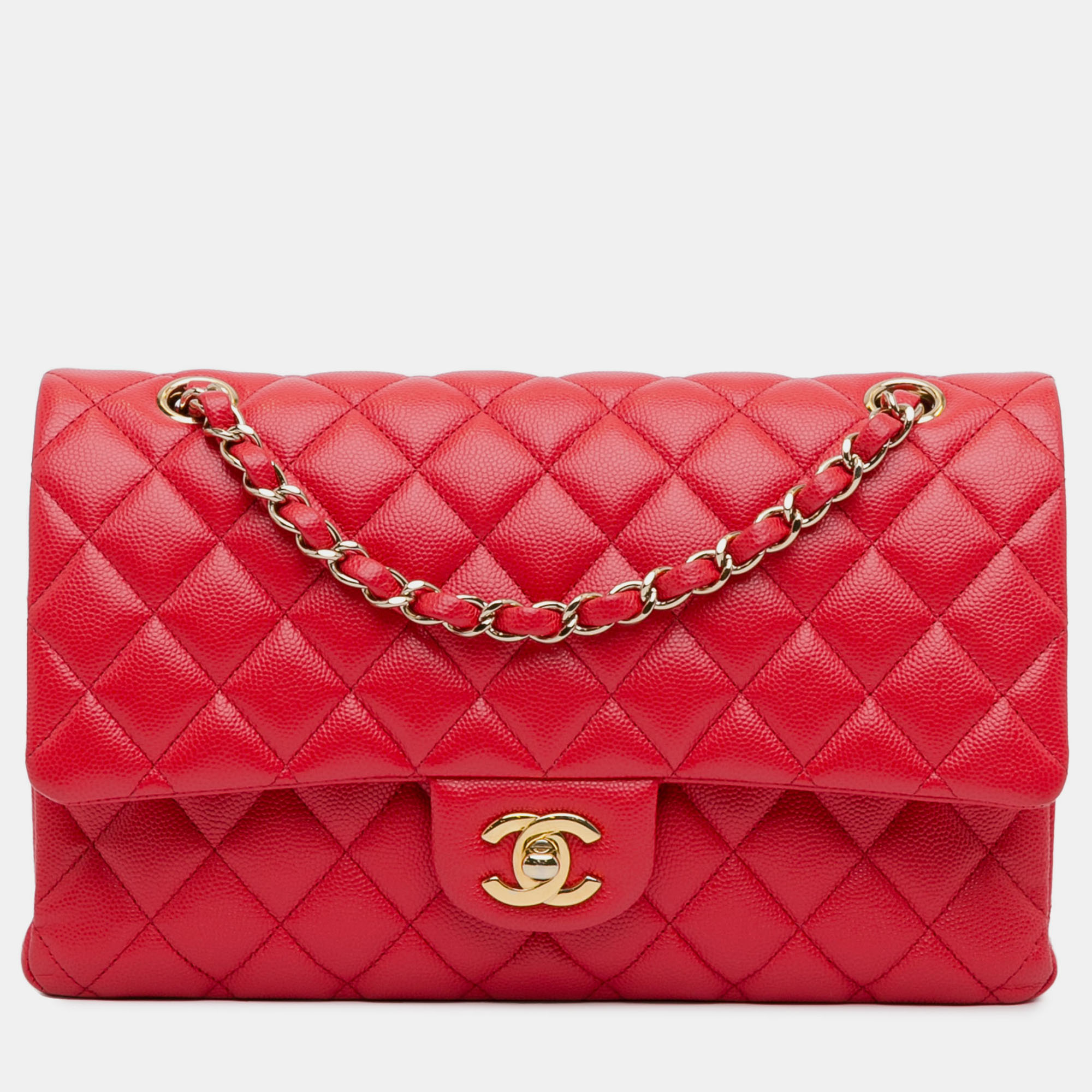 

Chanel Medium Classic Caviar Double Flap, Red