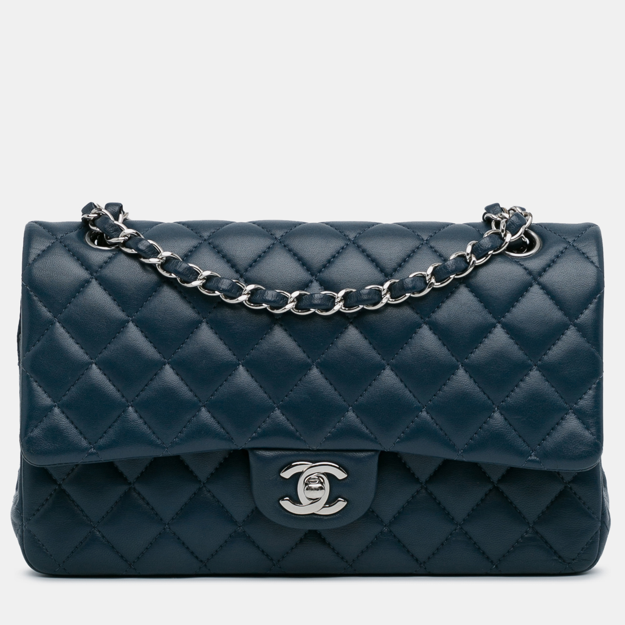 

Chanel Blue Lambskin Leather Medium Classic Double Flap Bag