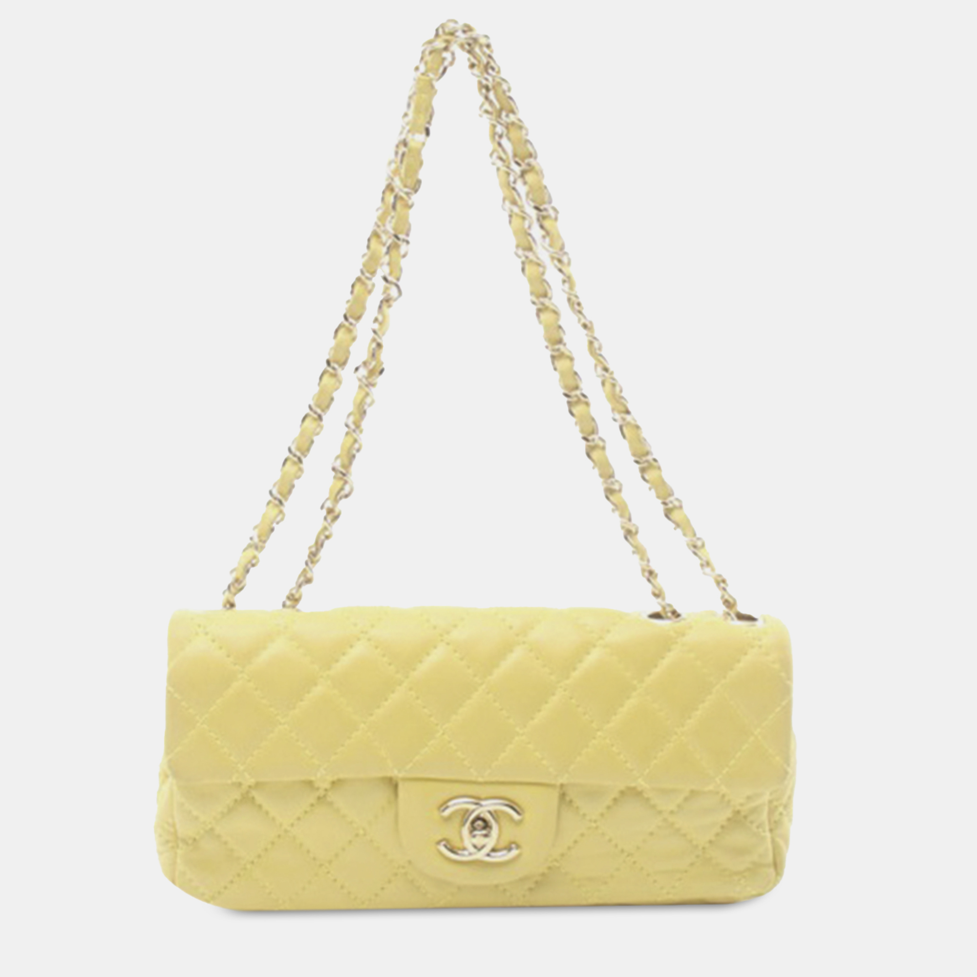 

Chanel Classic Lambskin East West Single Flap, Yellow