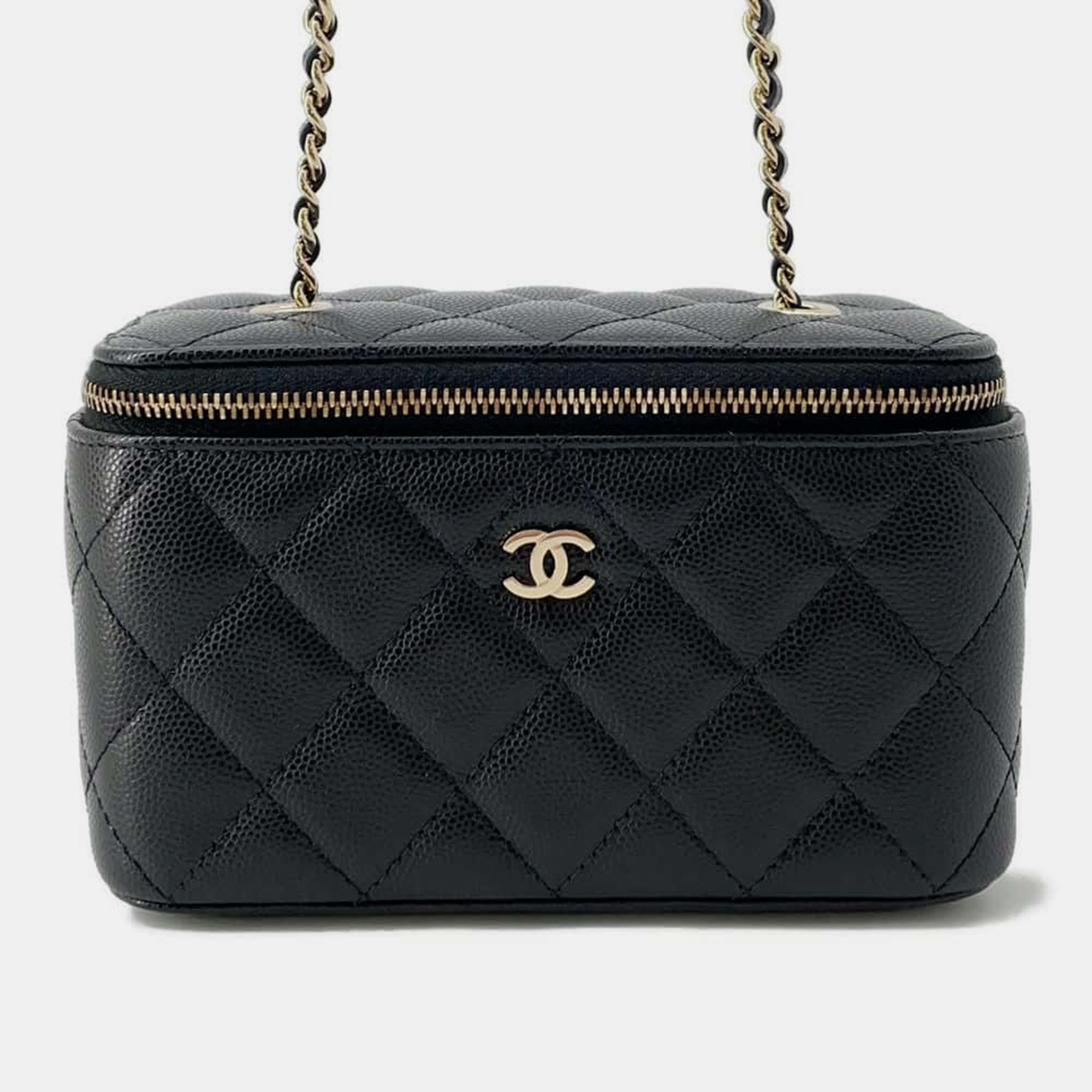 

Chanel Black Caviar Leather Matelasse Chain vanity bag