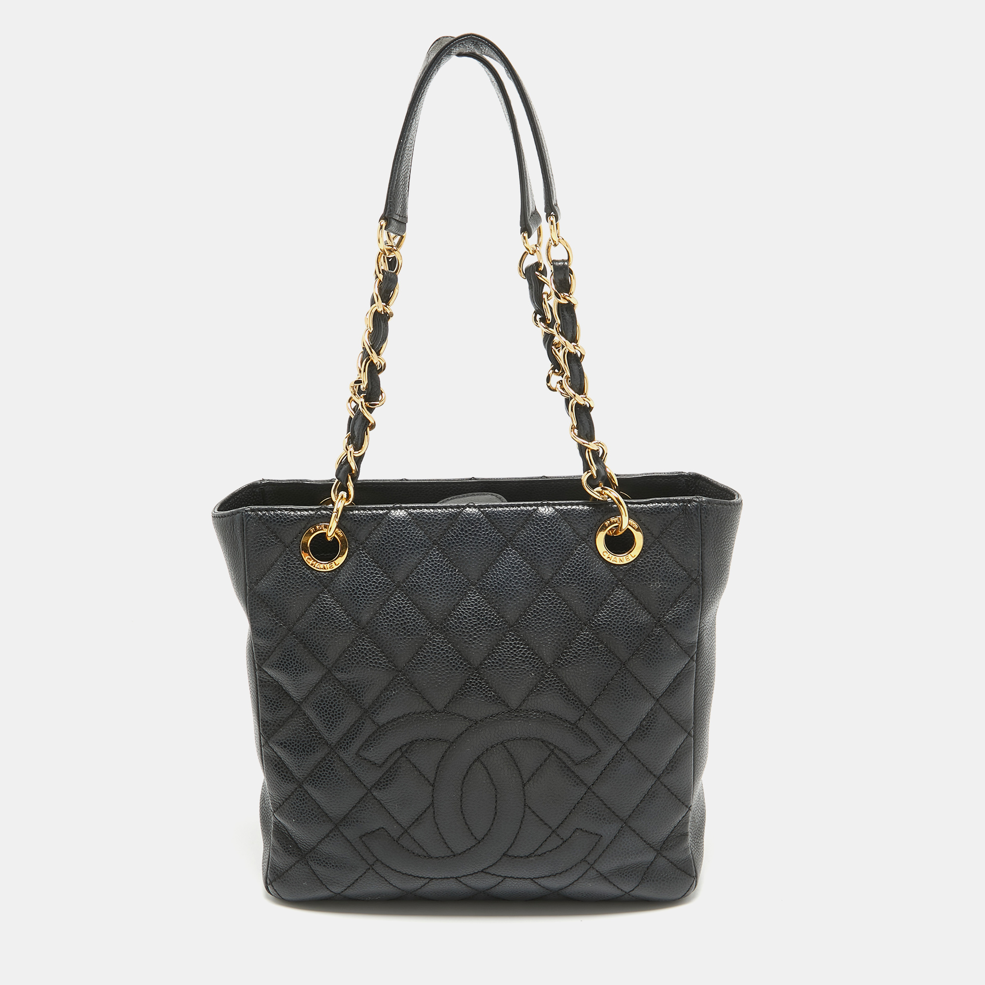 

Chanel Black Quilted Caviar Leather Petite Shopper Tote