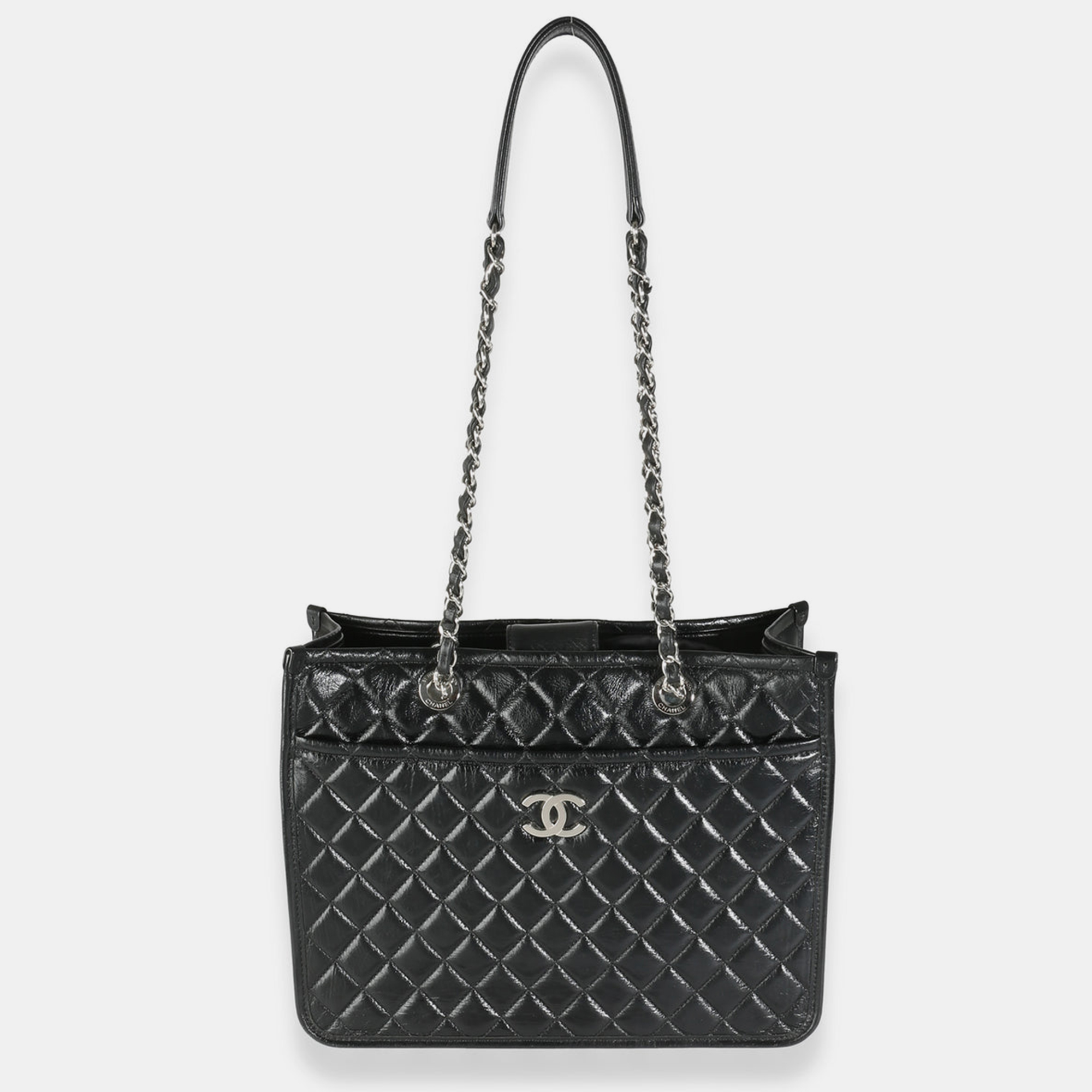 

Chanel Black Quilted Aged Calfskin Urban Companion Shopper Tote Bag