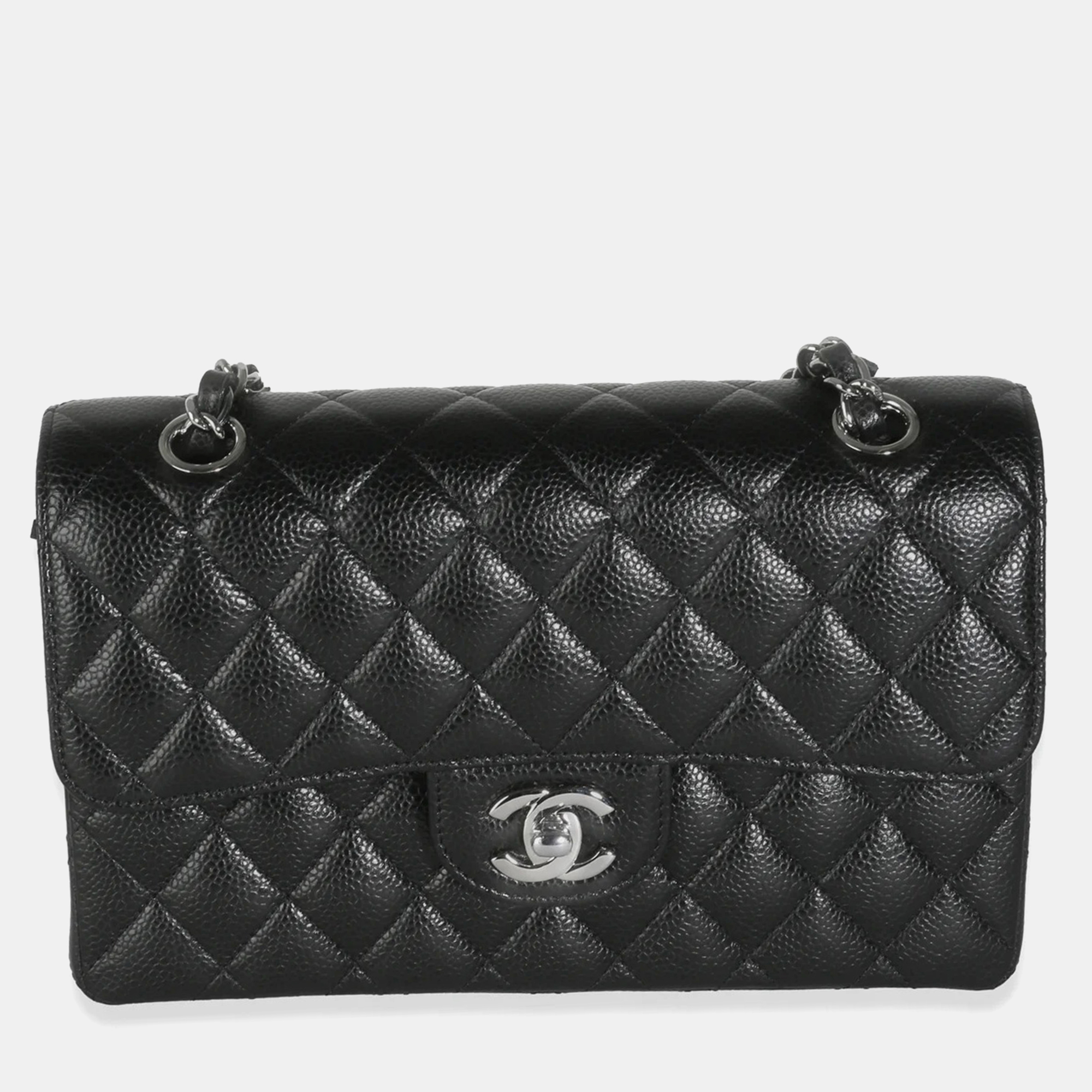 

Chanel Black Quilted Caviar Small Classic Double Flap Bag