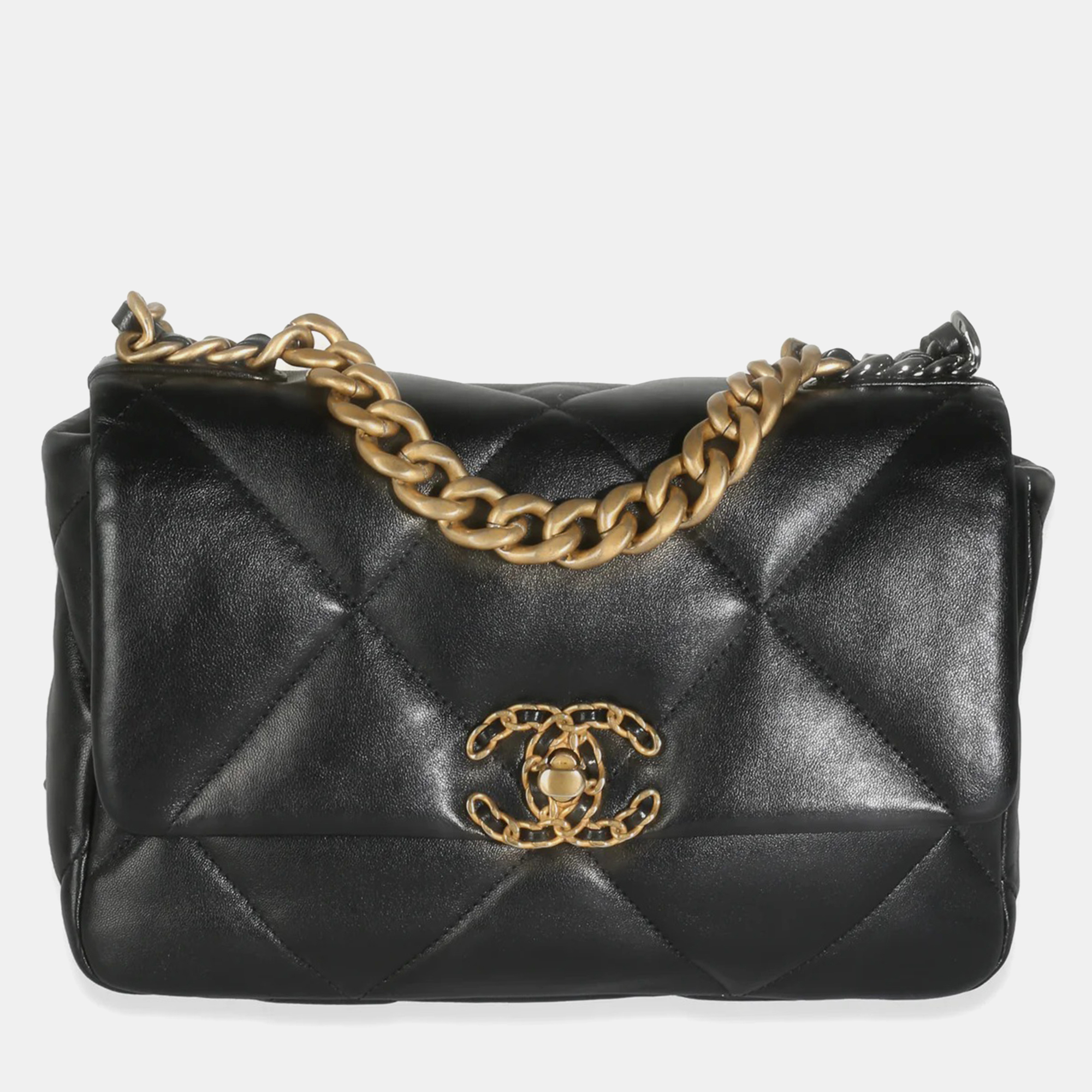 

Chanel Black Quilted Lambskin Medium Chanel 19 Flap Bag