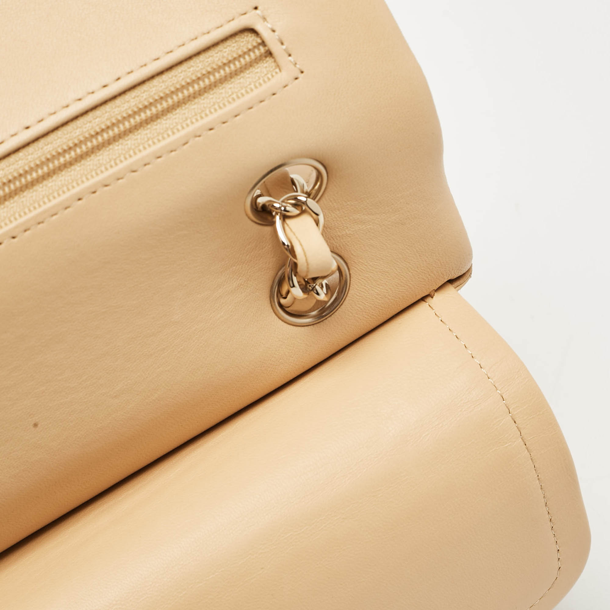 Chanel Beige Quilted Leather Medium Classic Double Flap Bag 