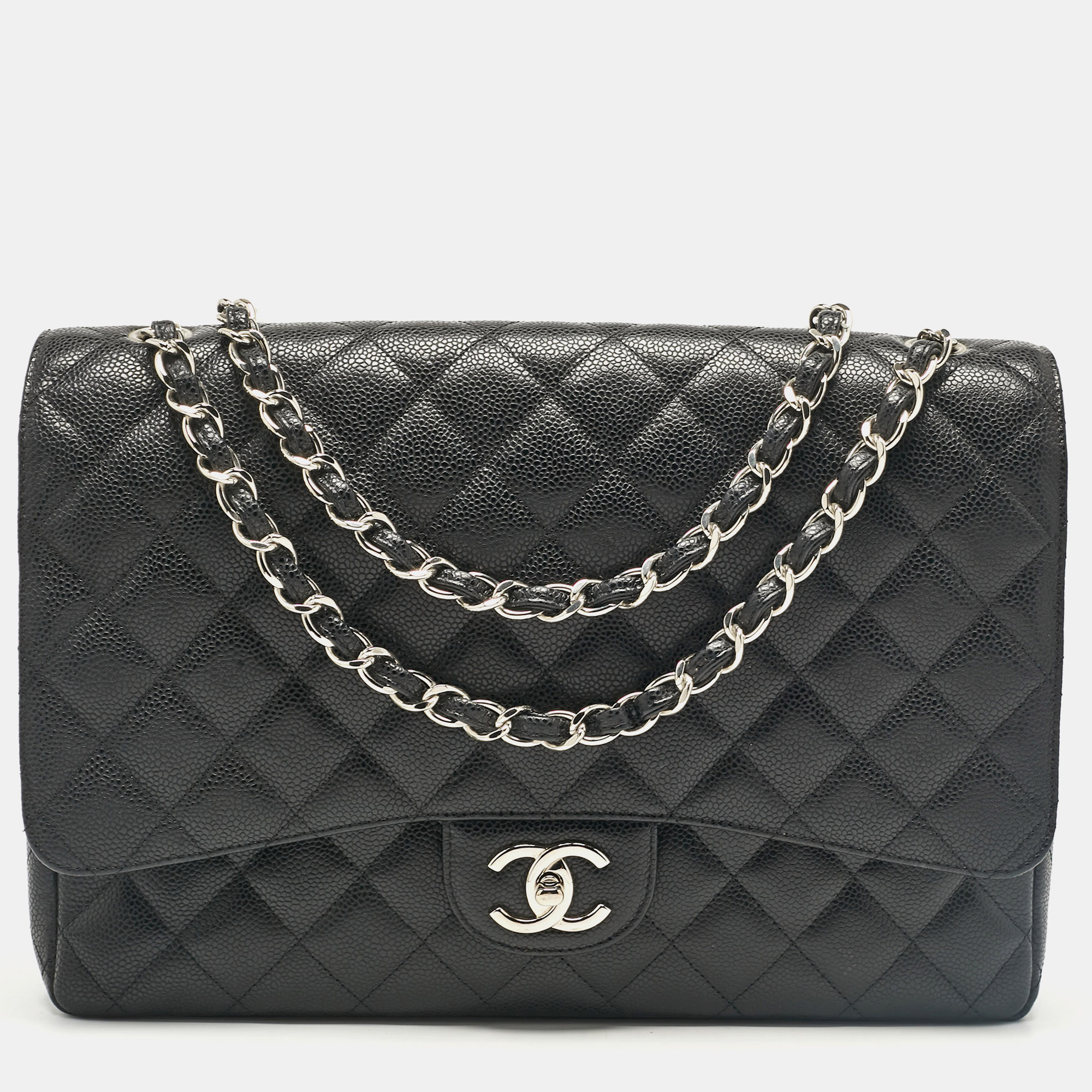 

Chanel Black Caviar Leather Maxi Classic Double Flap Bag