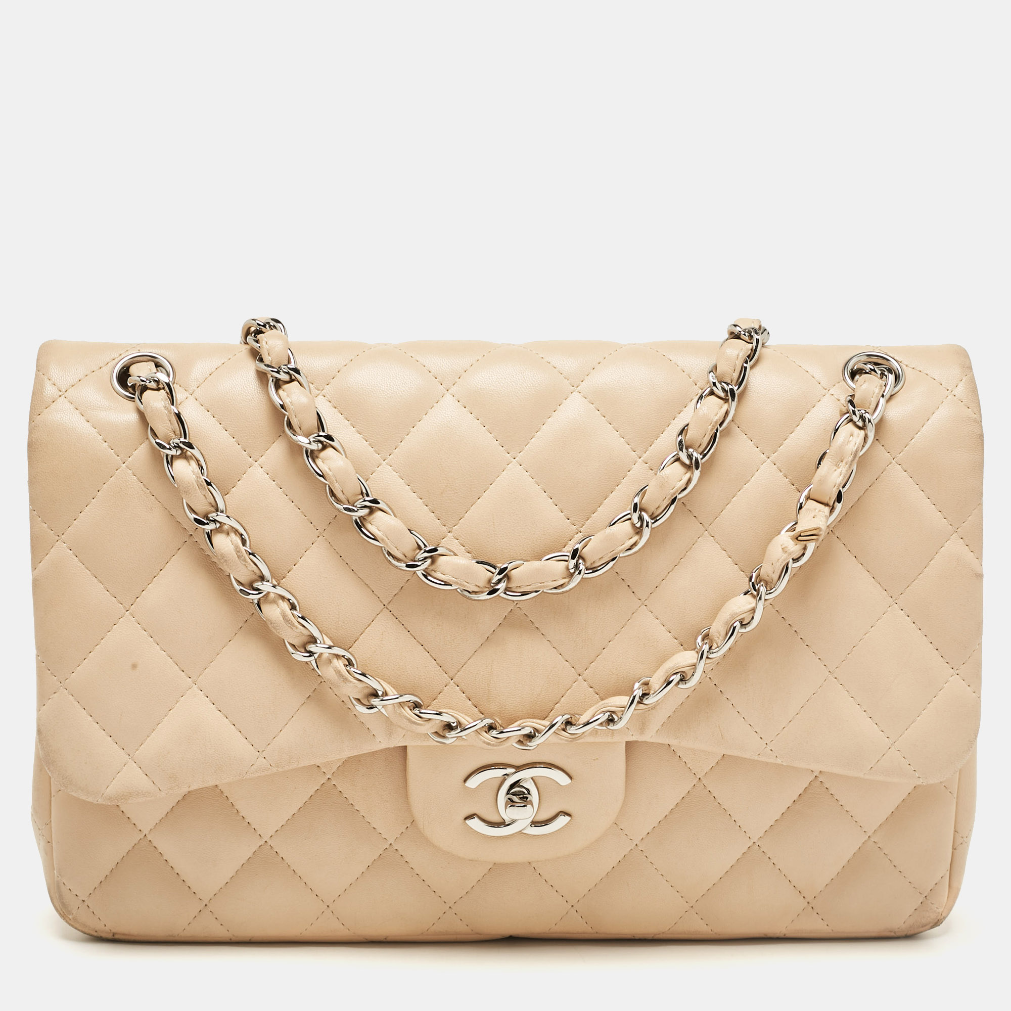 

Chanel Beige Quilted Leather Jumbo Classic Double Flap Bag