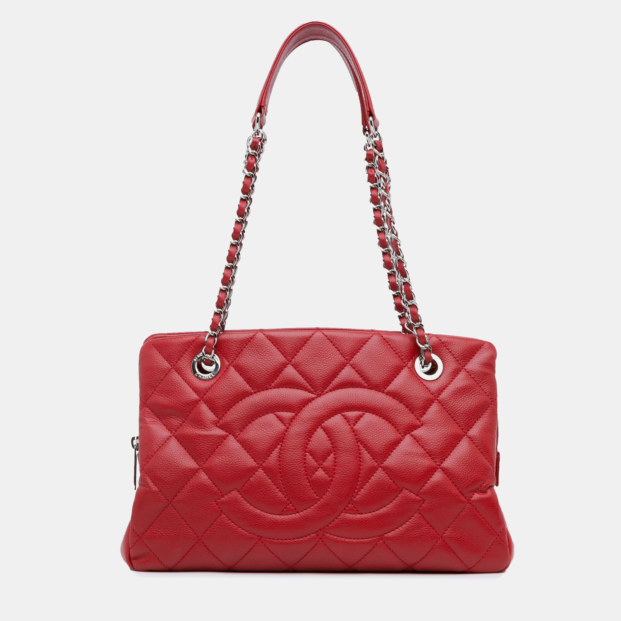 

Chanel Red Caviar CC Timeless Tote Bag