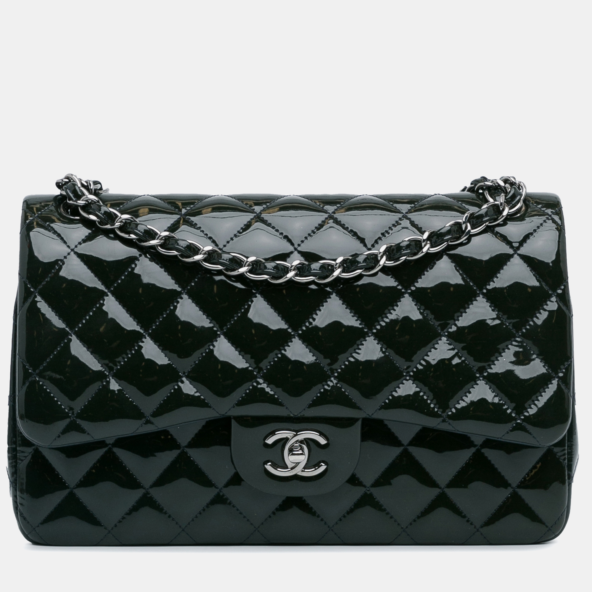 

Chanel Jumbo Classic Patent Double Flap, Navy blue