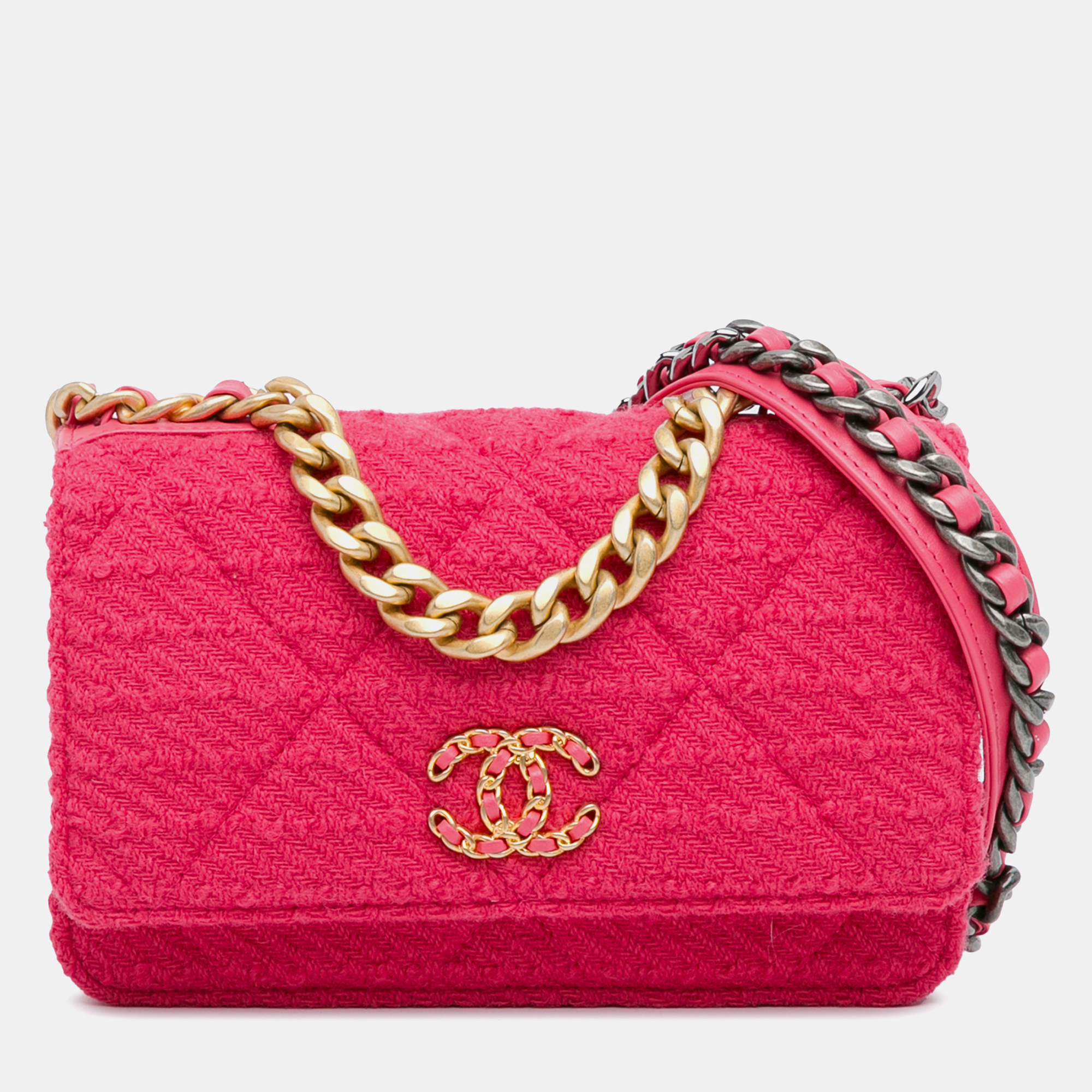 

Chanel Tweed 19 Wallet On Chain, Pink