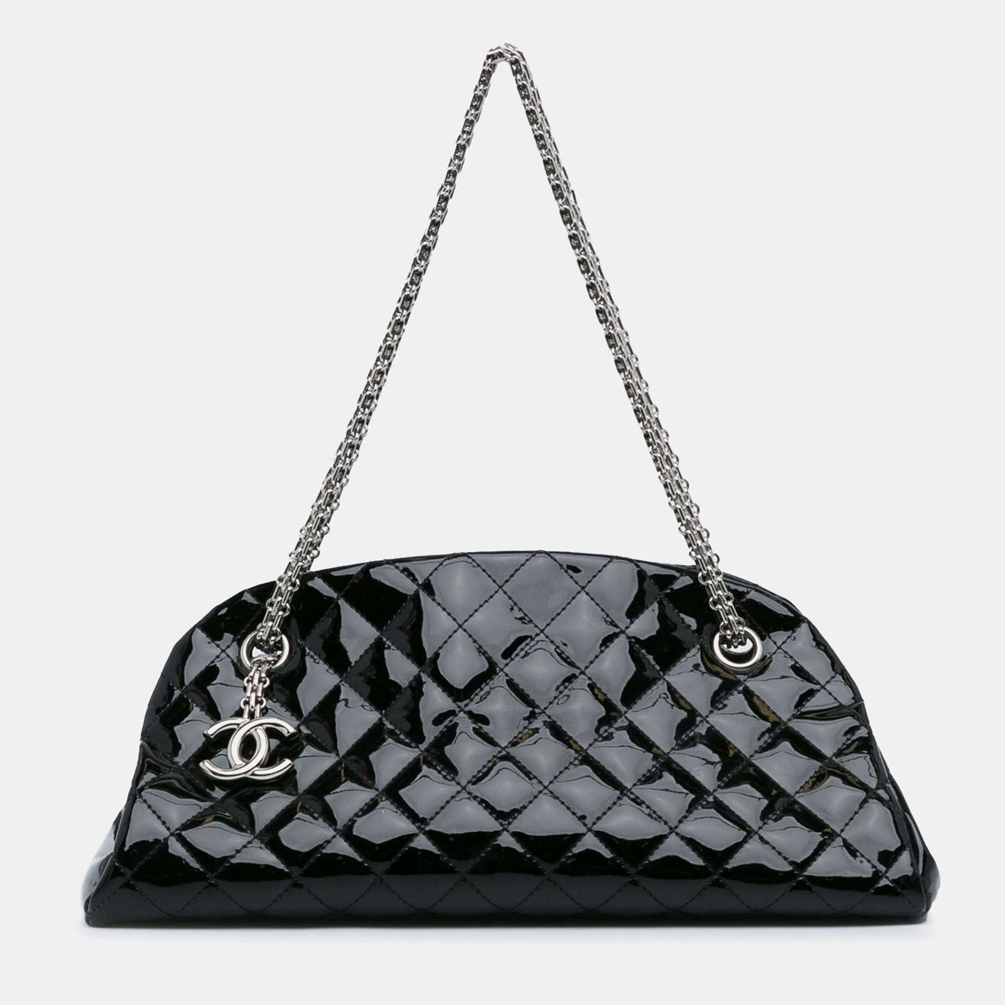 

Chanel Medium Patent Just Mademoiselle Shoulder Bag, Black