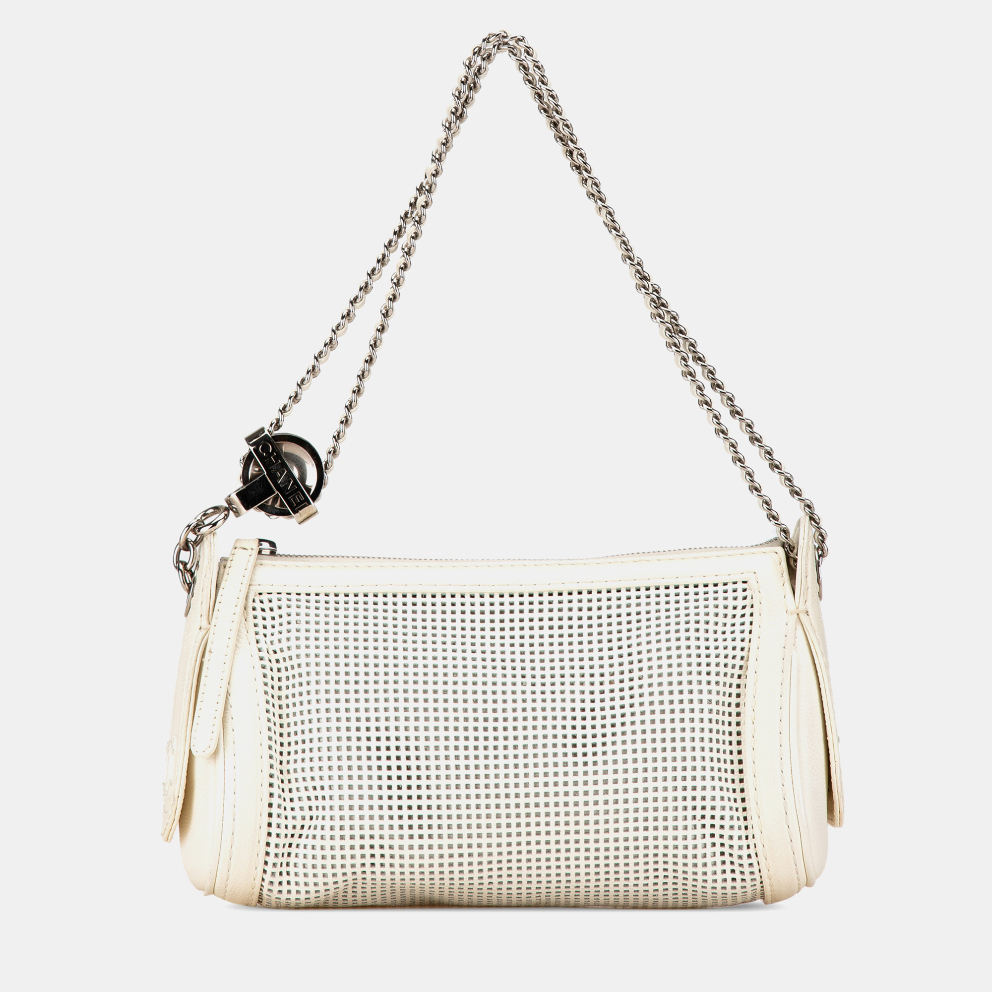 

Chanel White Perforated Pulley Shoulder Bag