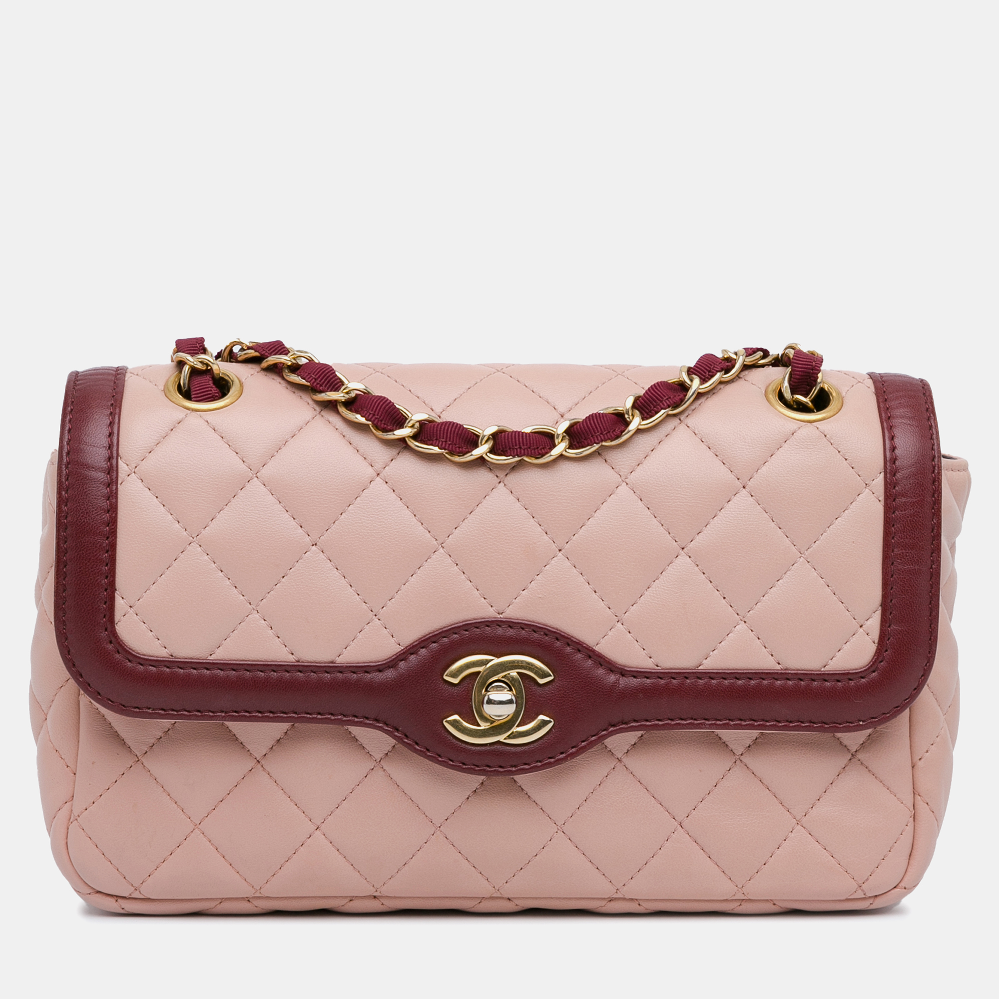 

Chanel Medium Lambskin Two Tone Day Flap Bag, Pink