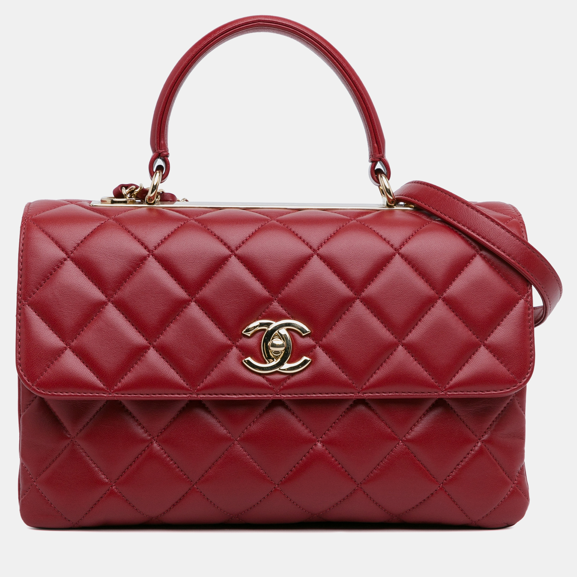 

Chanel Medium Lambskin Trendy CC Top Handle Bag, Red