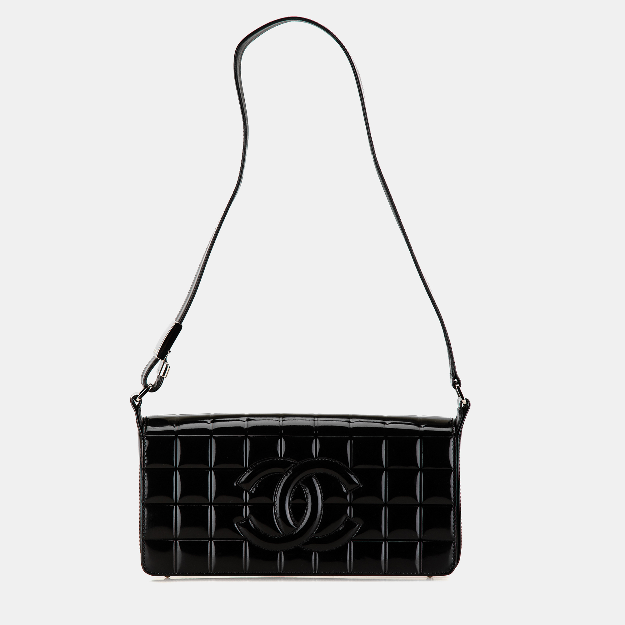 

Chanel Patent Chocolate Bar Shoulder Bag, Black