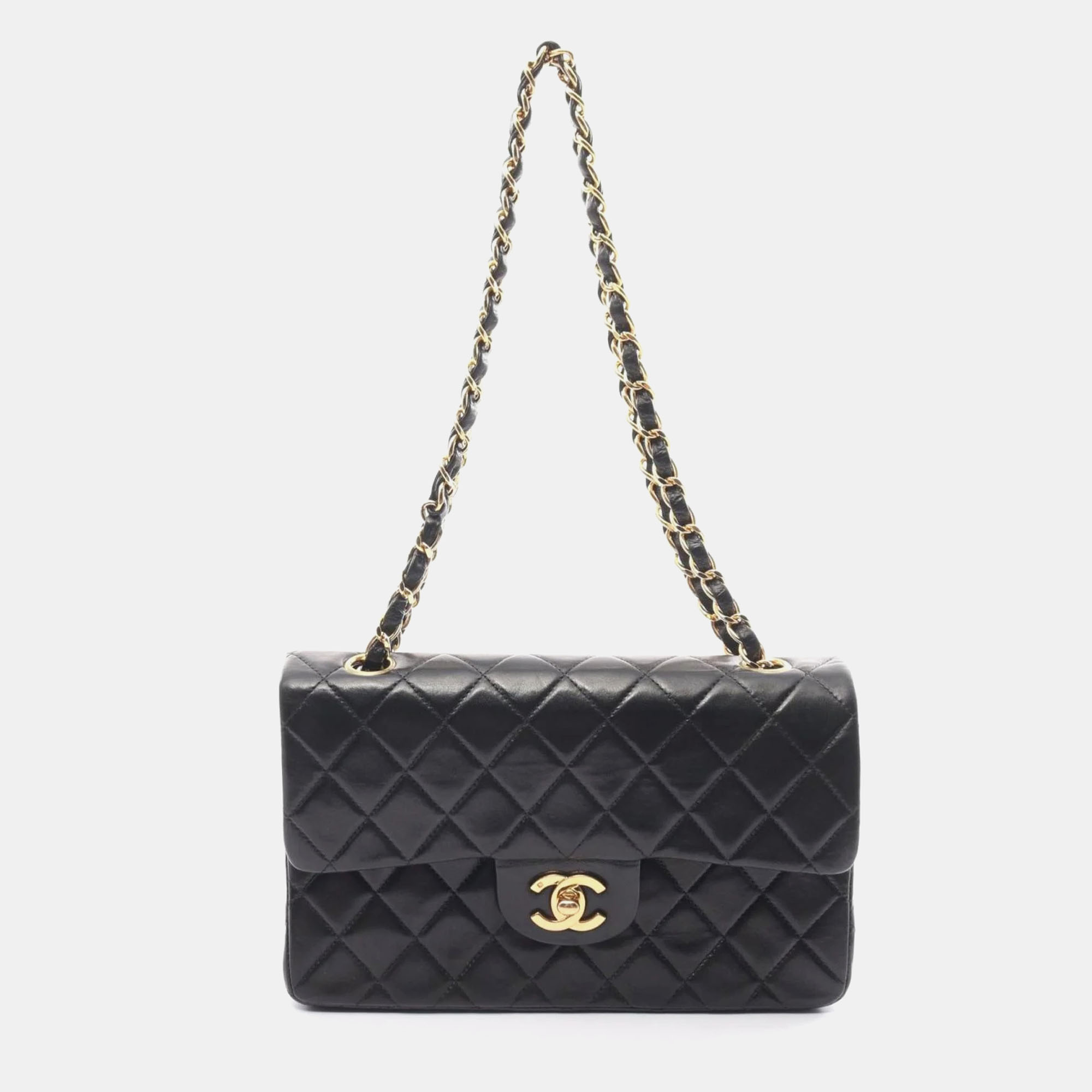 

Chanel Black Leather Small Classic Double Flap Shoulder Bag